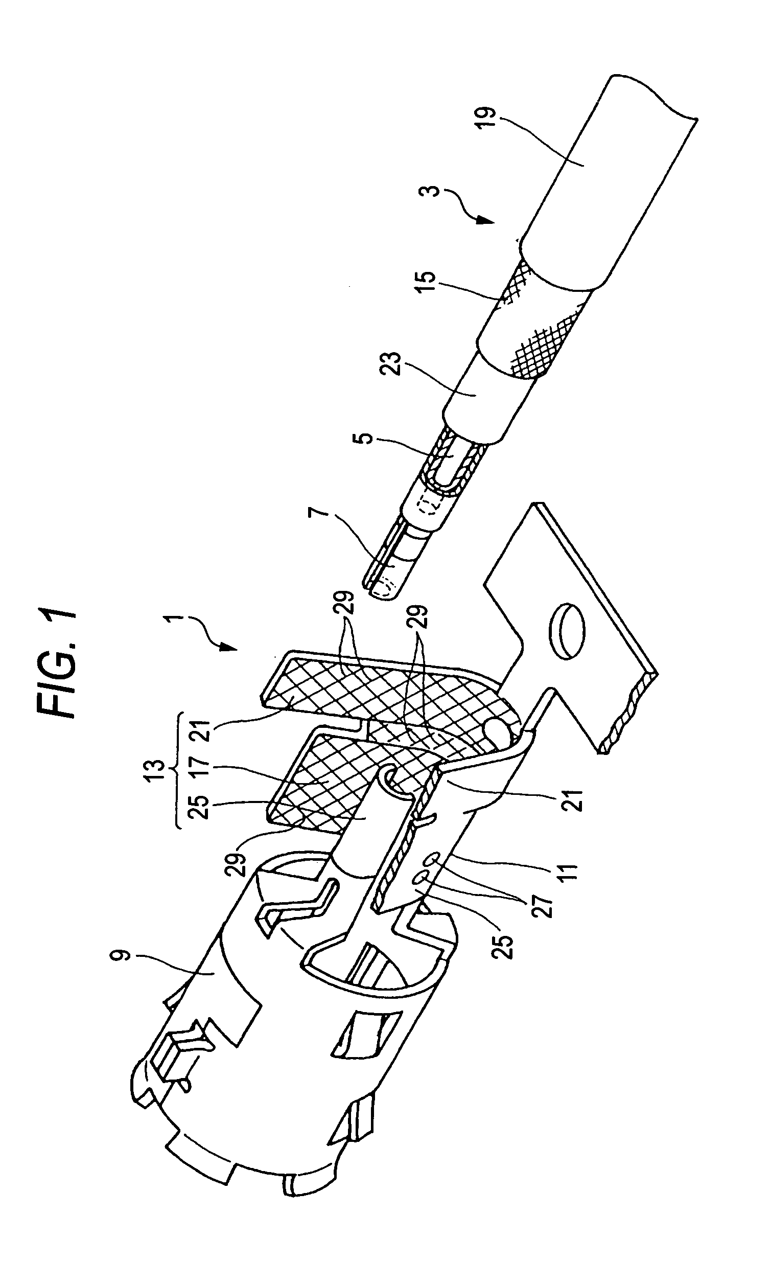 Coaxial cable shielding terminal