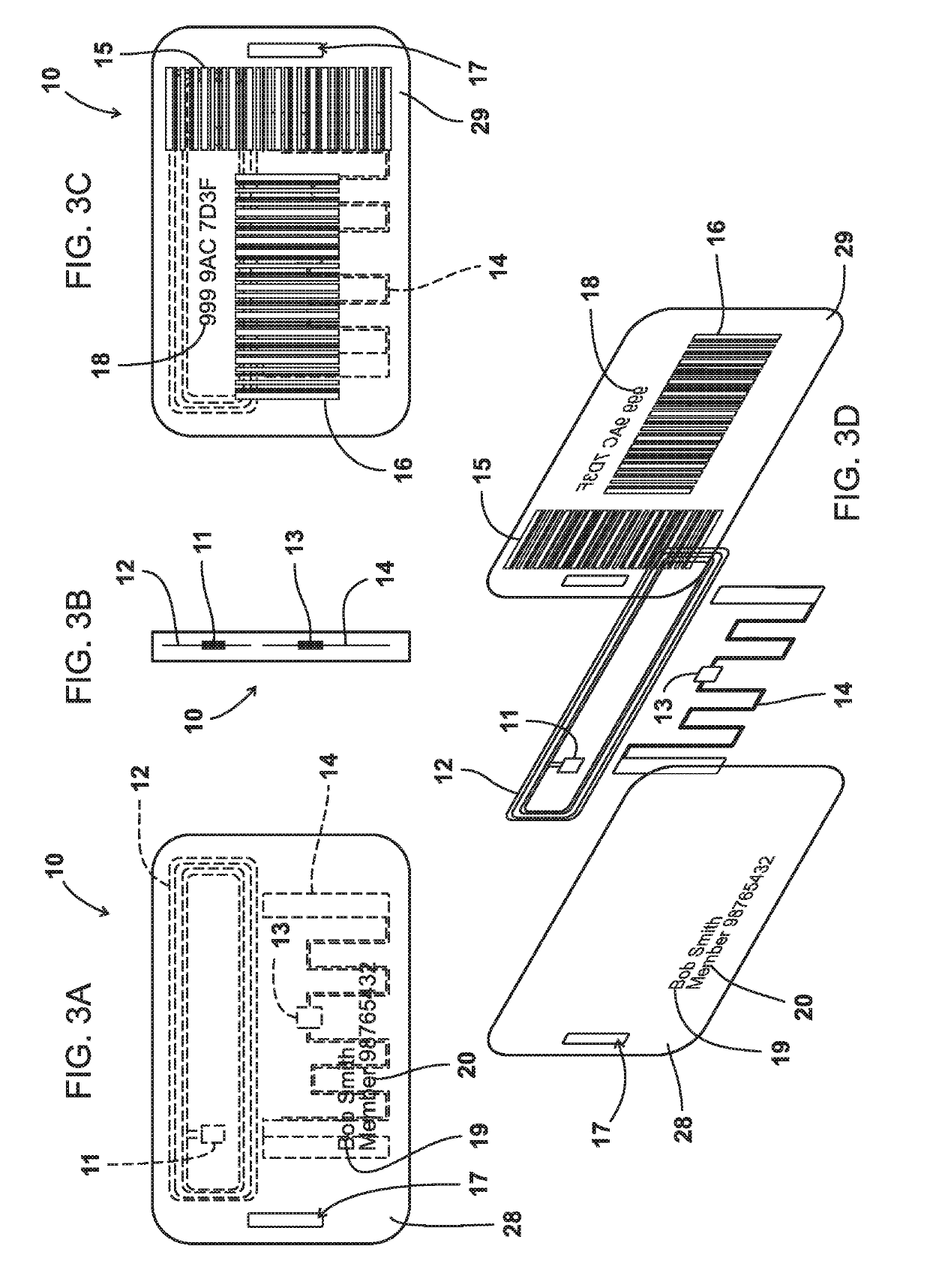 Dual frequency nfc/rfid card for self service baggage check and method