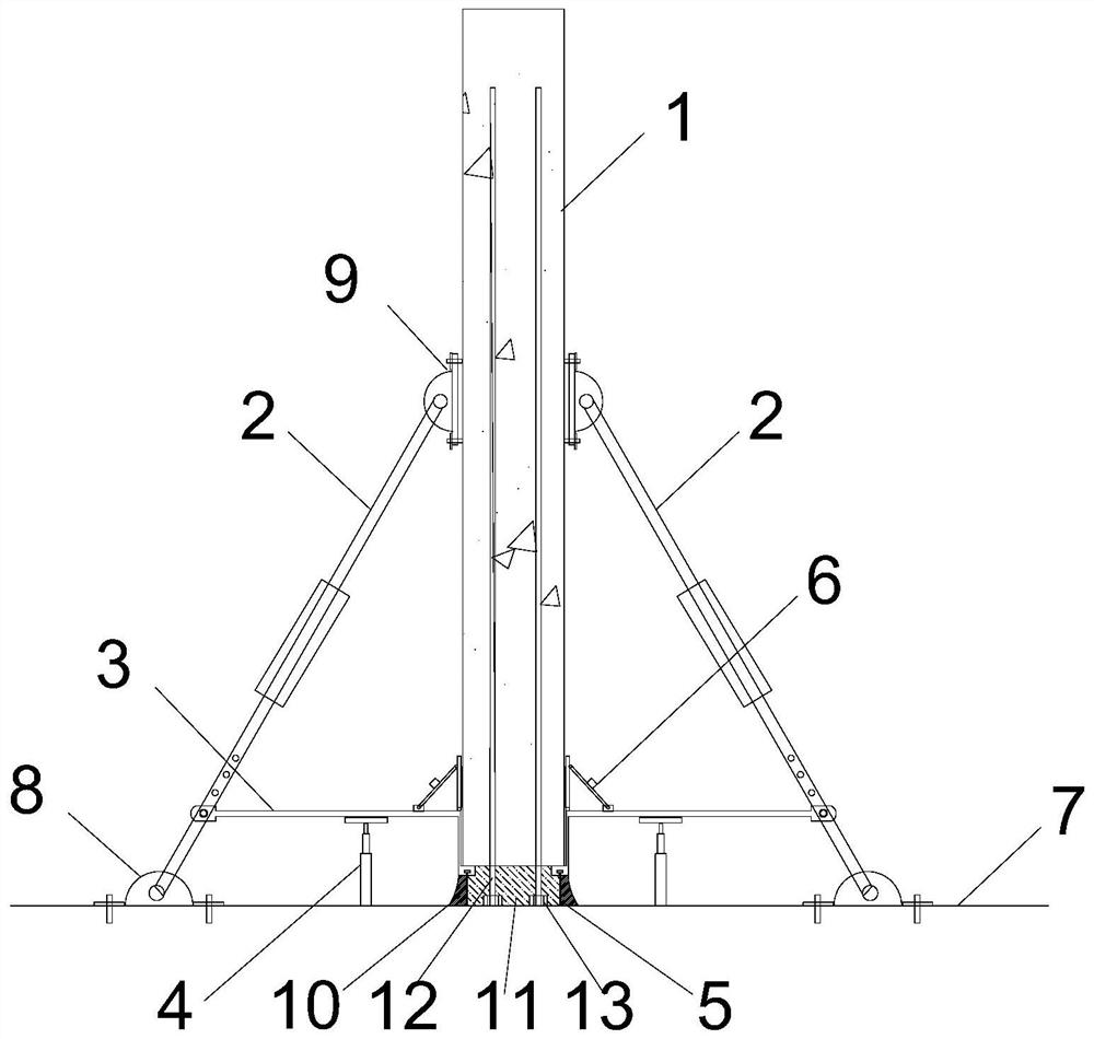 Prefabricated concrete shear wall support and grouting enclosure integrated tooling system and method