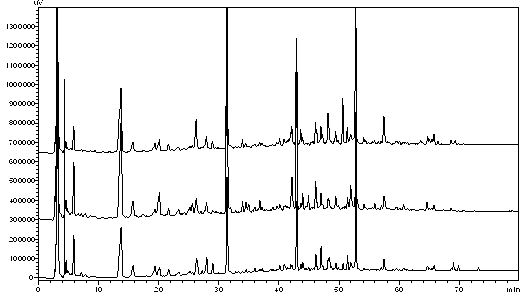 Method for building quality control chromatography fingerprint maps of traditional Chinese medicine herbal tea and herbal medicine beverage products