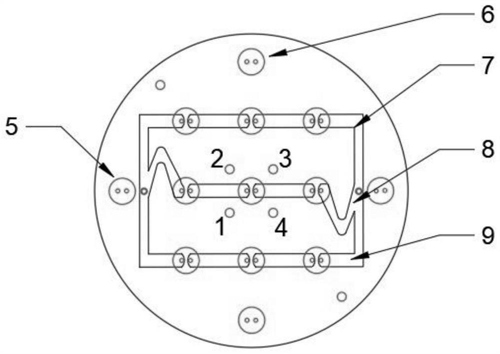 Device for controlling multi-point detonation transmission sequentiality of detonating cord