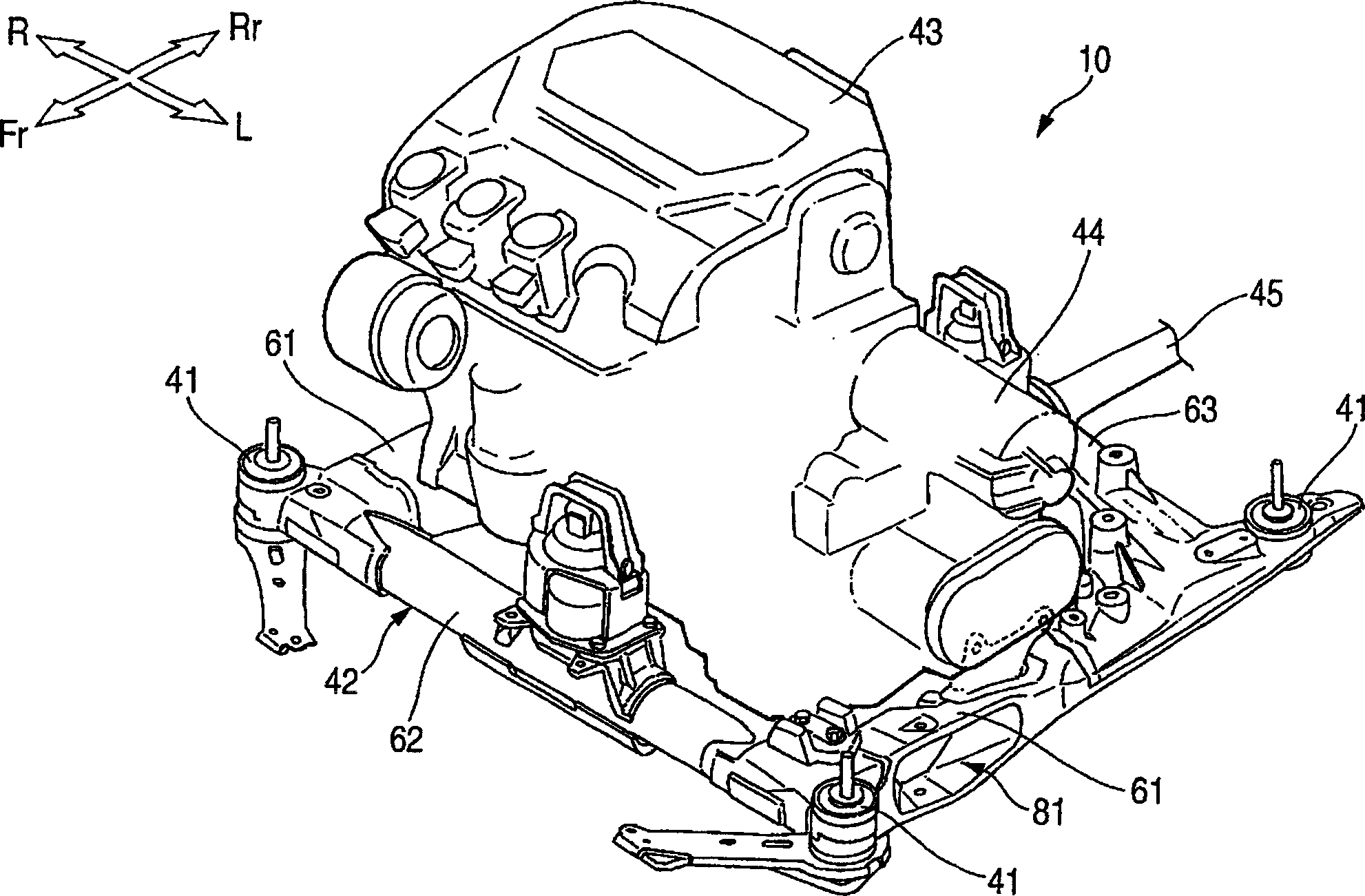 Subframe for vehicle and bush attaching structure