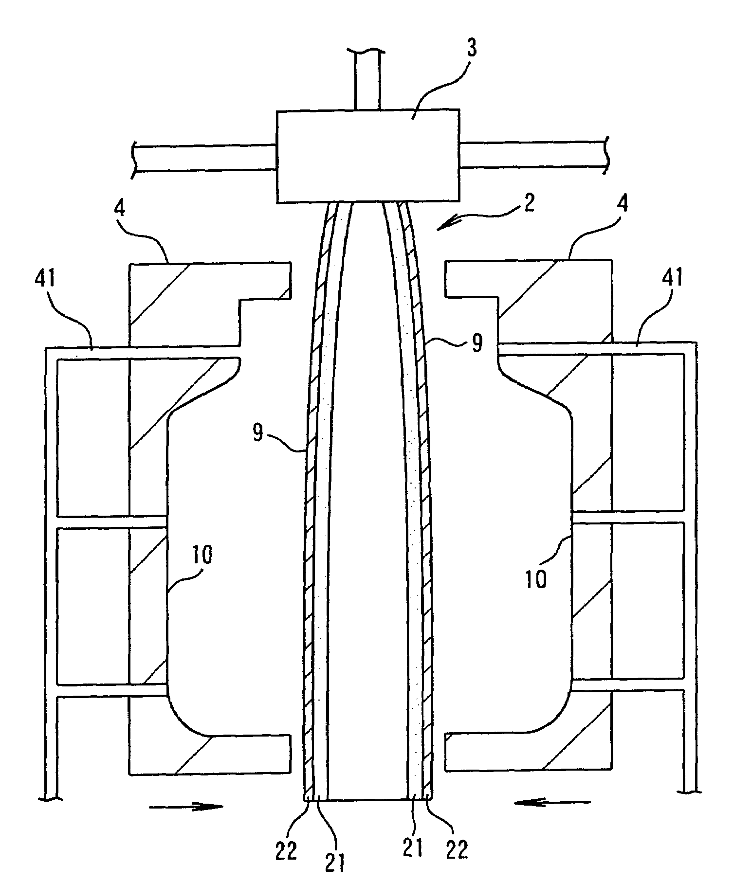 Polypropylene resin hollow molded foam article and a process for the production thereof