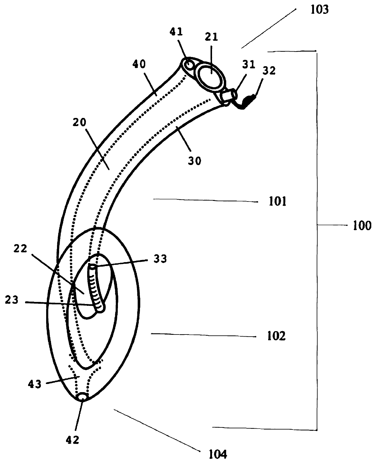 Airway device, and laryngeal-branch combined lung separation system based on airway device