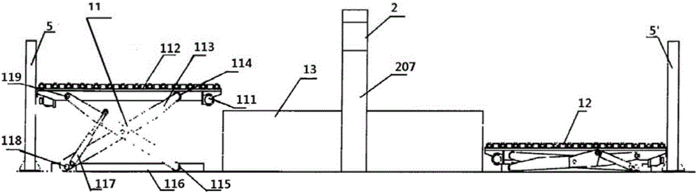 Combination conveying device for container goods inspection system and container goods inspection system