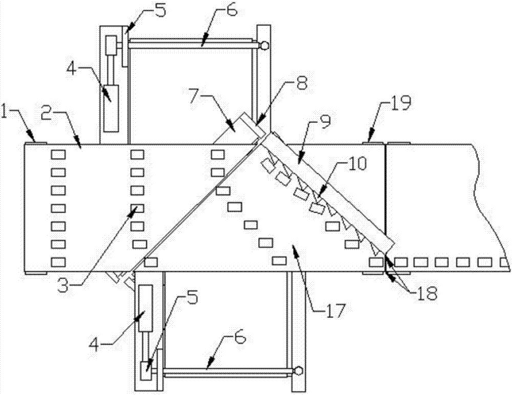 Pillow type packaging line achieving automatic sorting and arranging