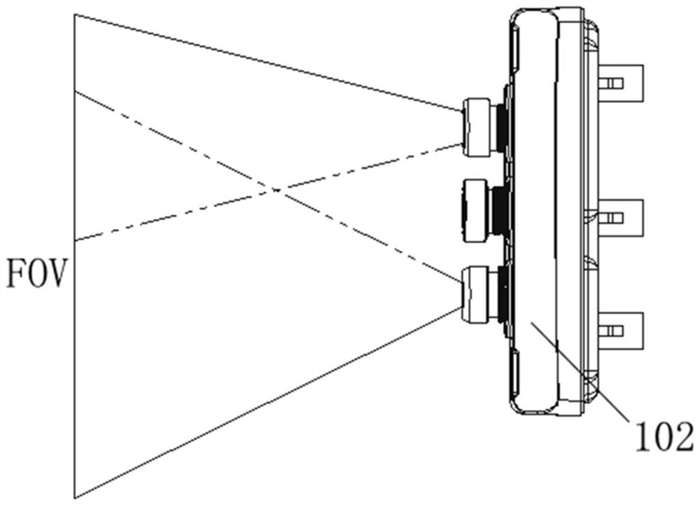 Laminated glass provided with camera