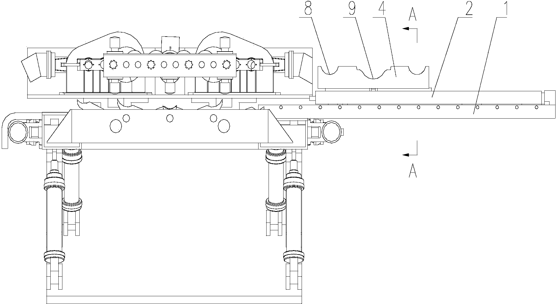 Automatic loading and unloading platform for drill rod group