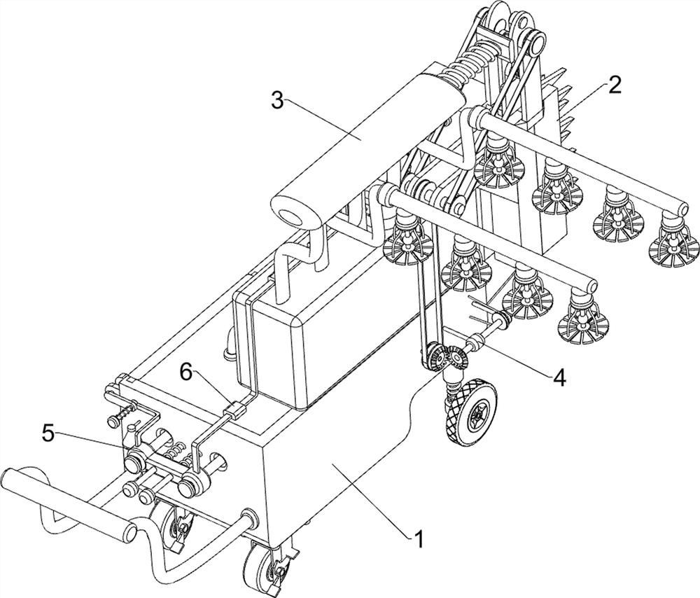 Municipal trimming and irrigation equipment for green forest shrubs along roads