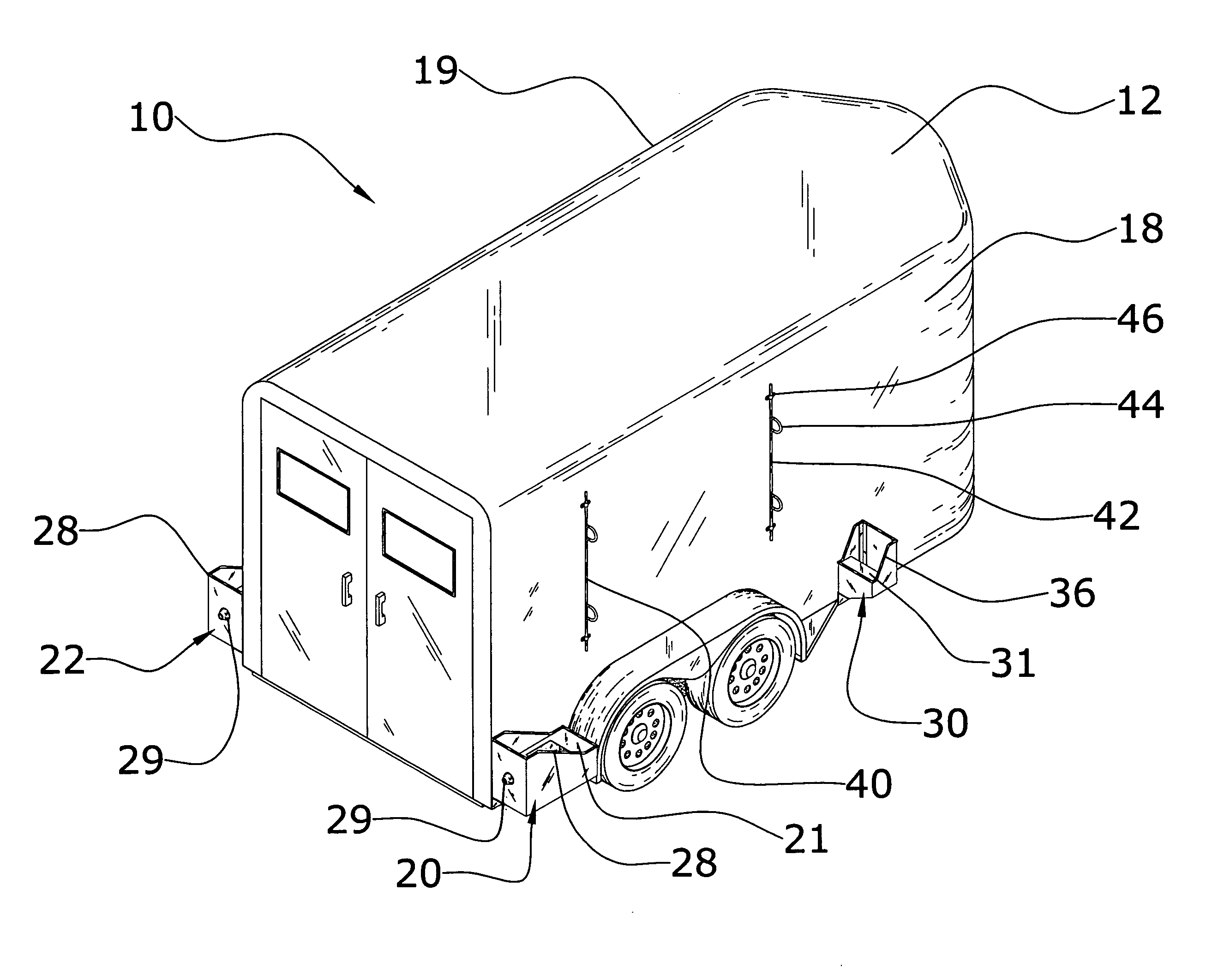 Animal trailer with corral panels system