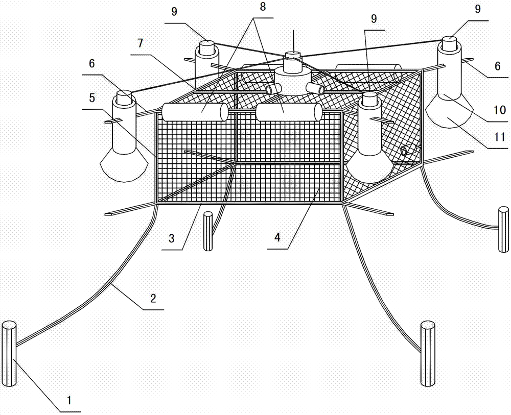 Deepwater aquaculture net cage using wave energy