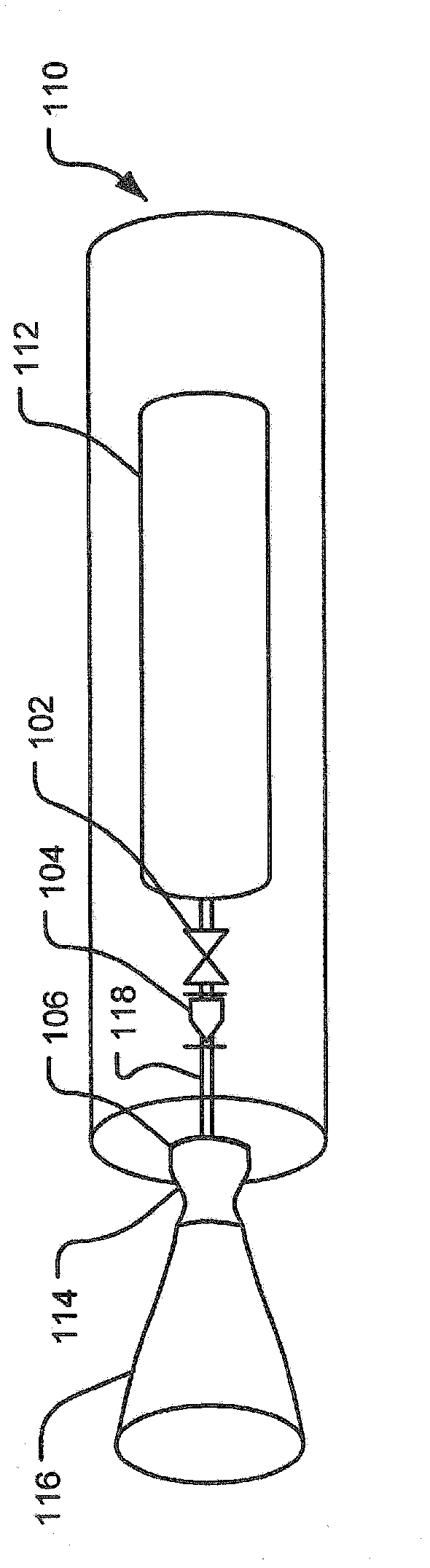 Tiered porosity flashback suppressing elements for monopropellant or pre-mixed bipropellant systems