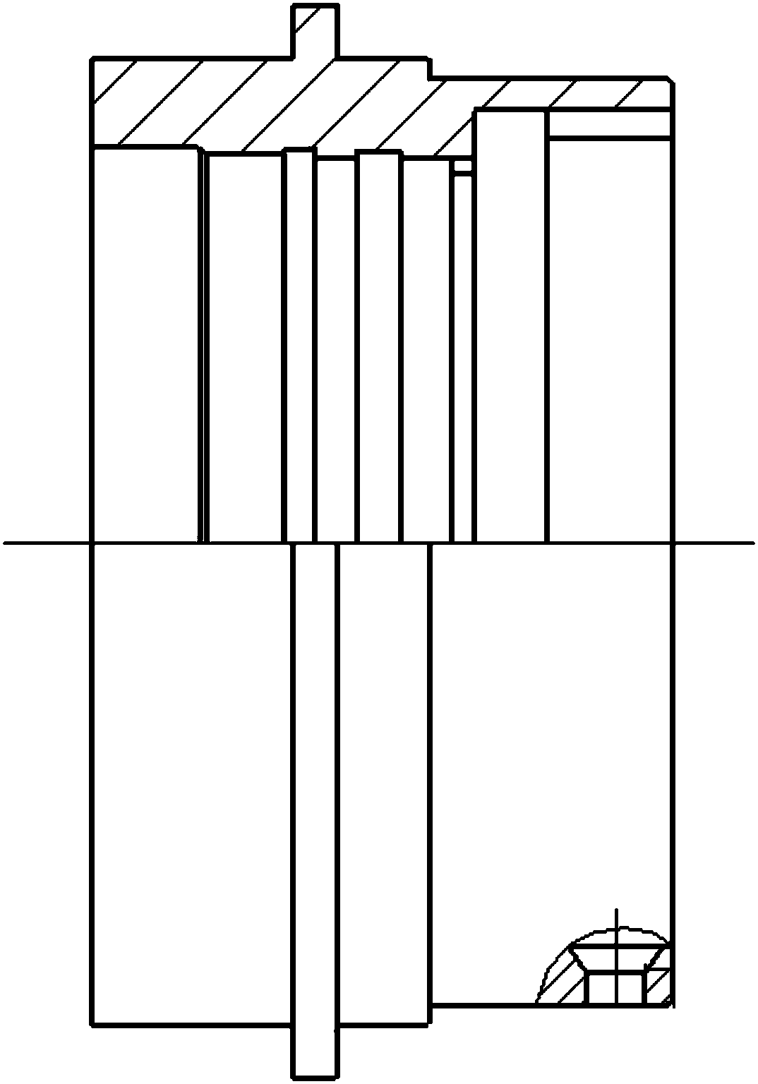 A punching device for chamfering the inner wall of a hole