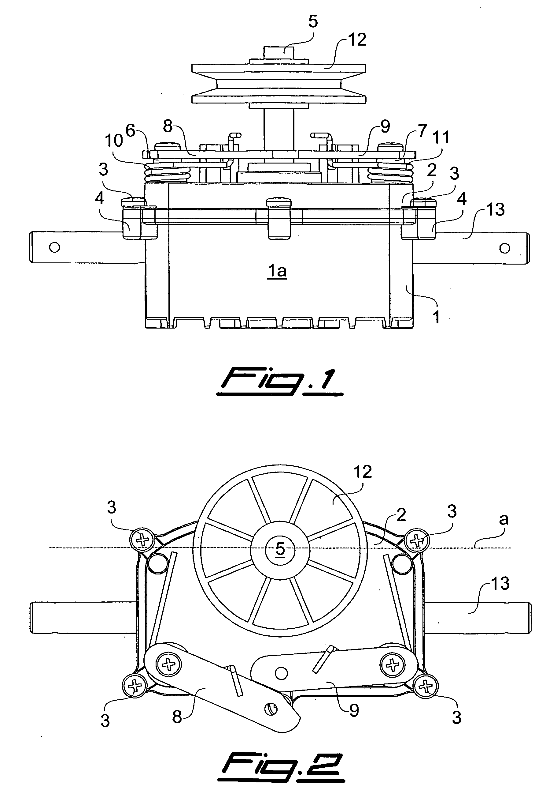 Transmission device for two or more shafts