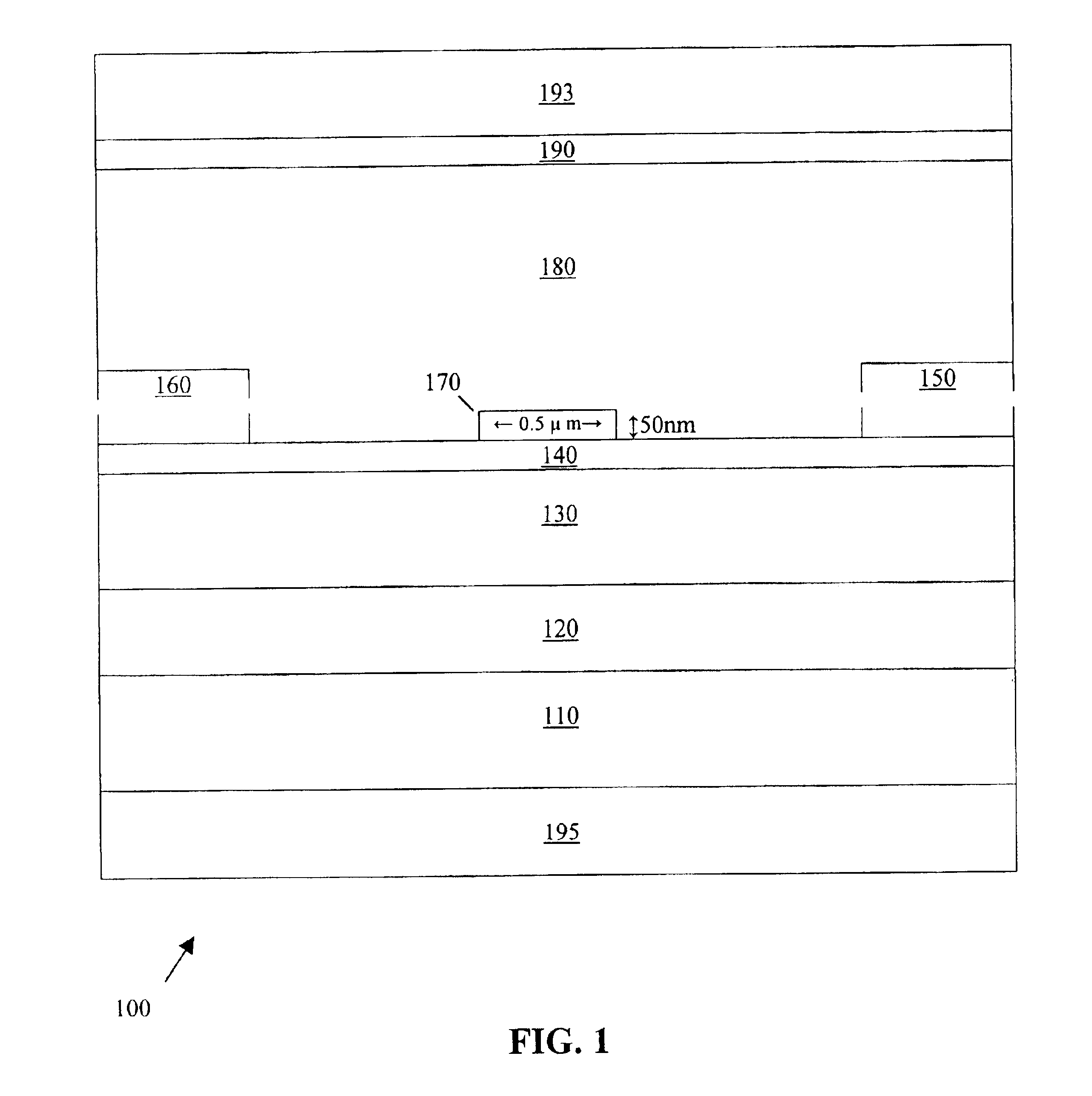 Narrow lateral waveguide laser