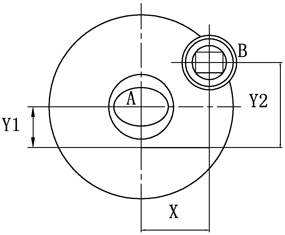 Lens optical axis offset method convenient for secondary adjustment