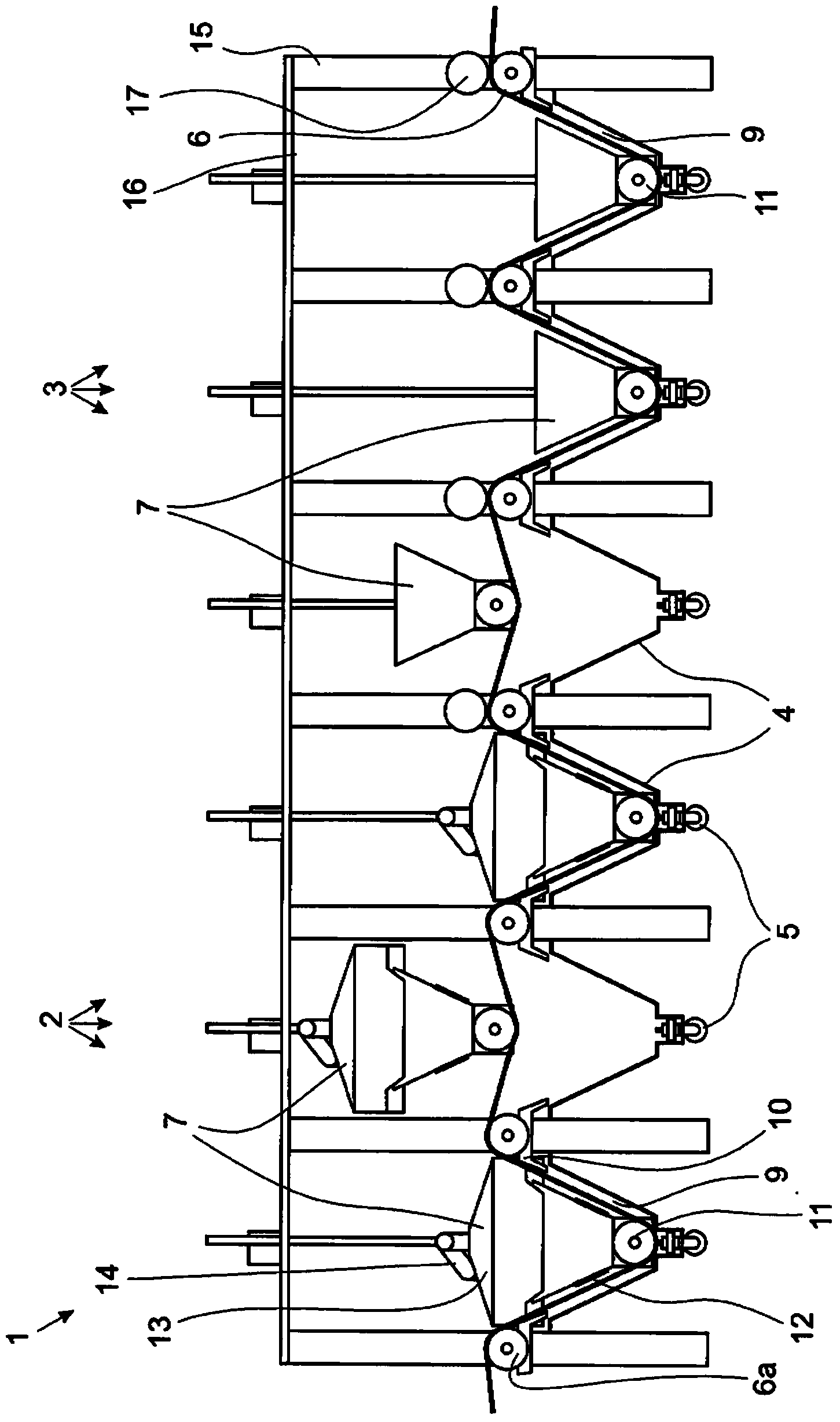 Device and method for the treatment, in particular electrolysis or cleaning, of endless fibers, threads or webs of fabric