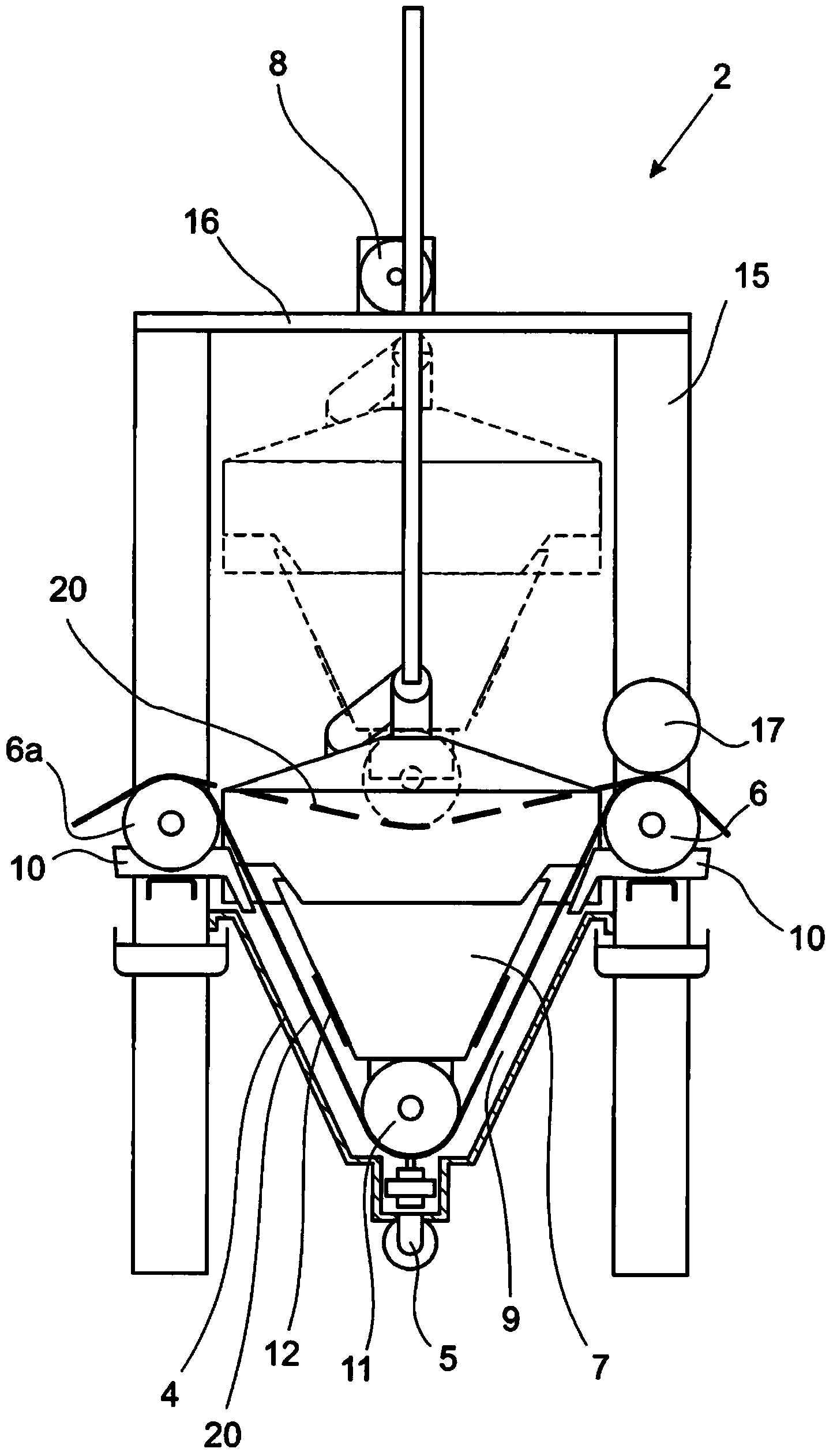 Device and method for the treatment, in particular electrolysis or cleaning, of endless fibers, threads or webs of fabric