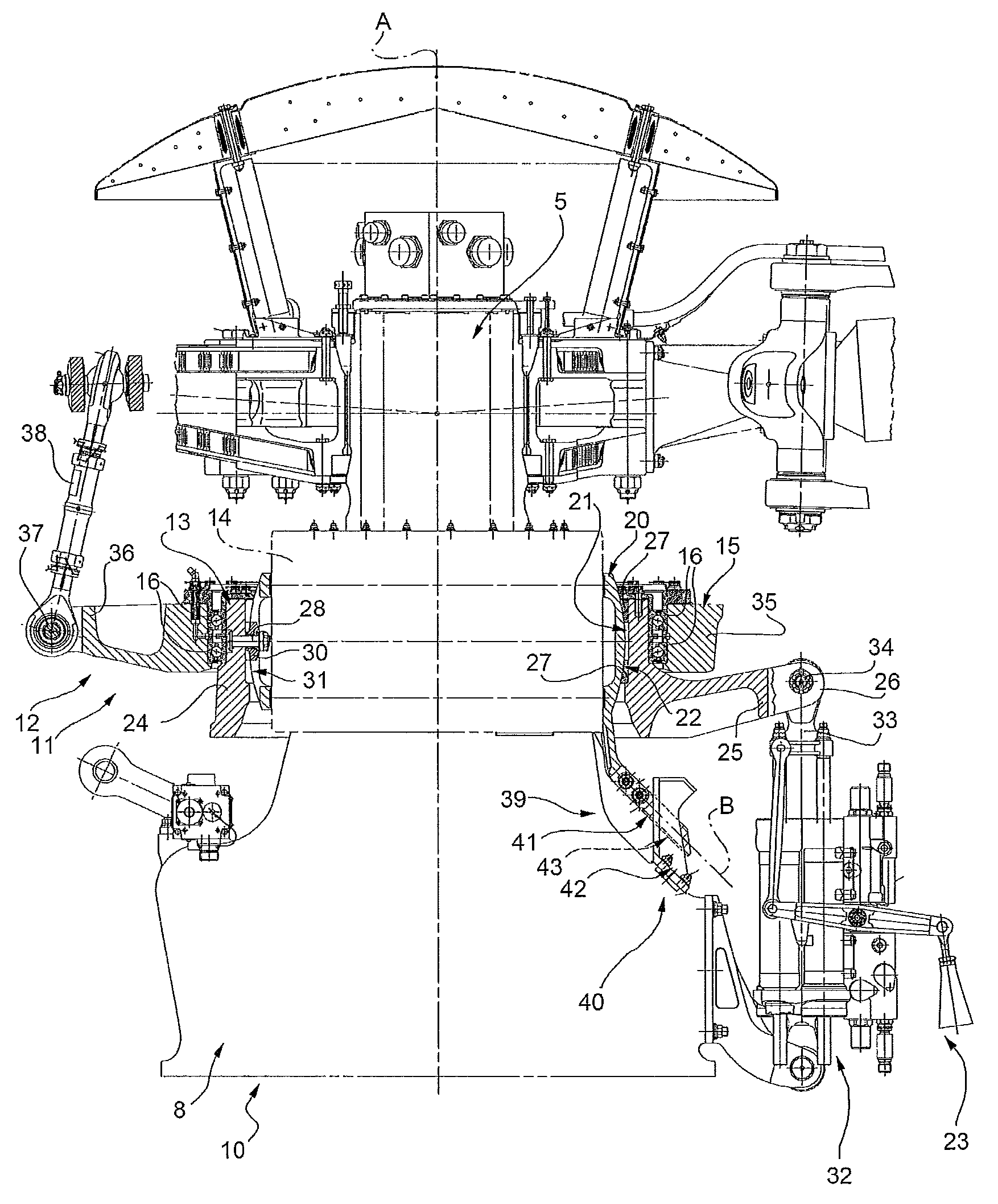 Rotor assembly for an aircraft capable of hovering and equipped with an improved constraint assembly