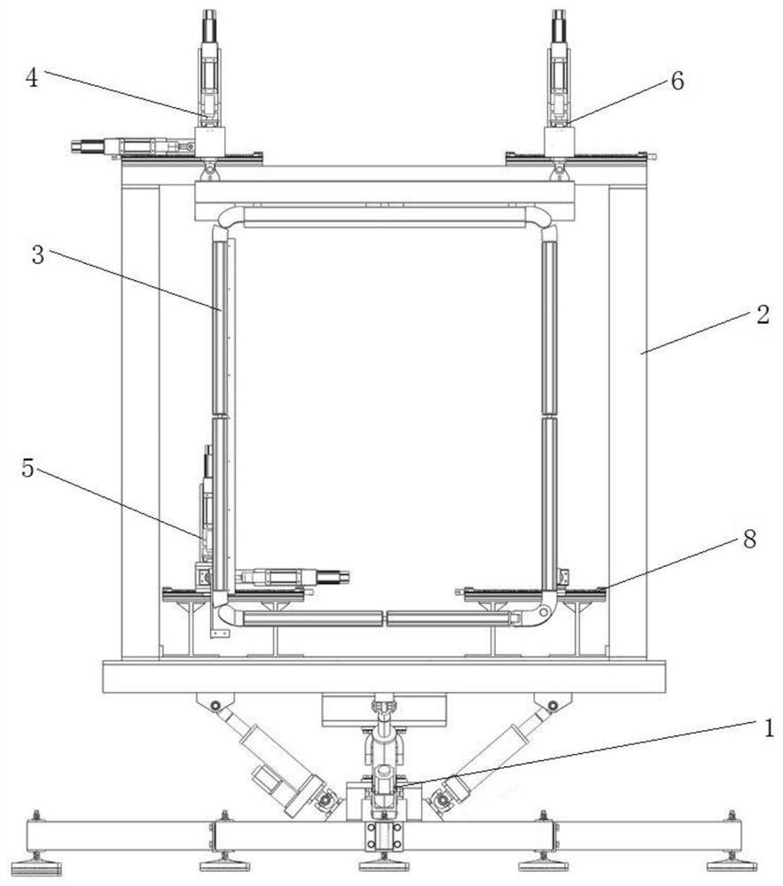 A test device for simulating train body deformation and ramp inclination