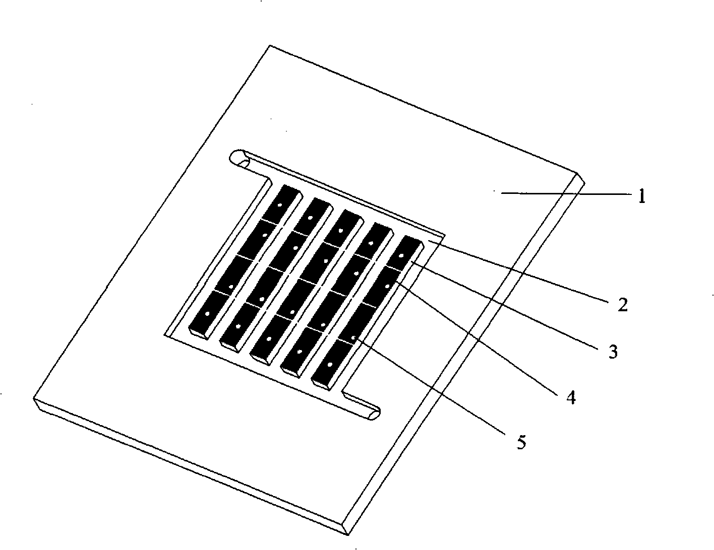 Flow field plate for measuring fuel battery local current density