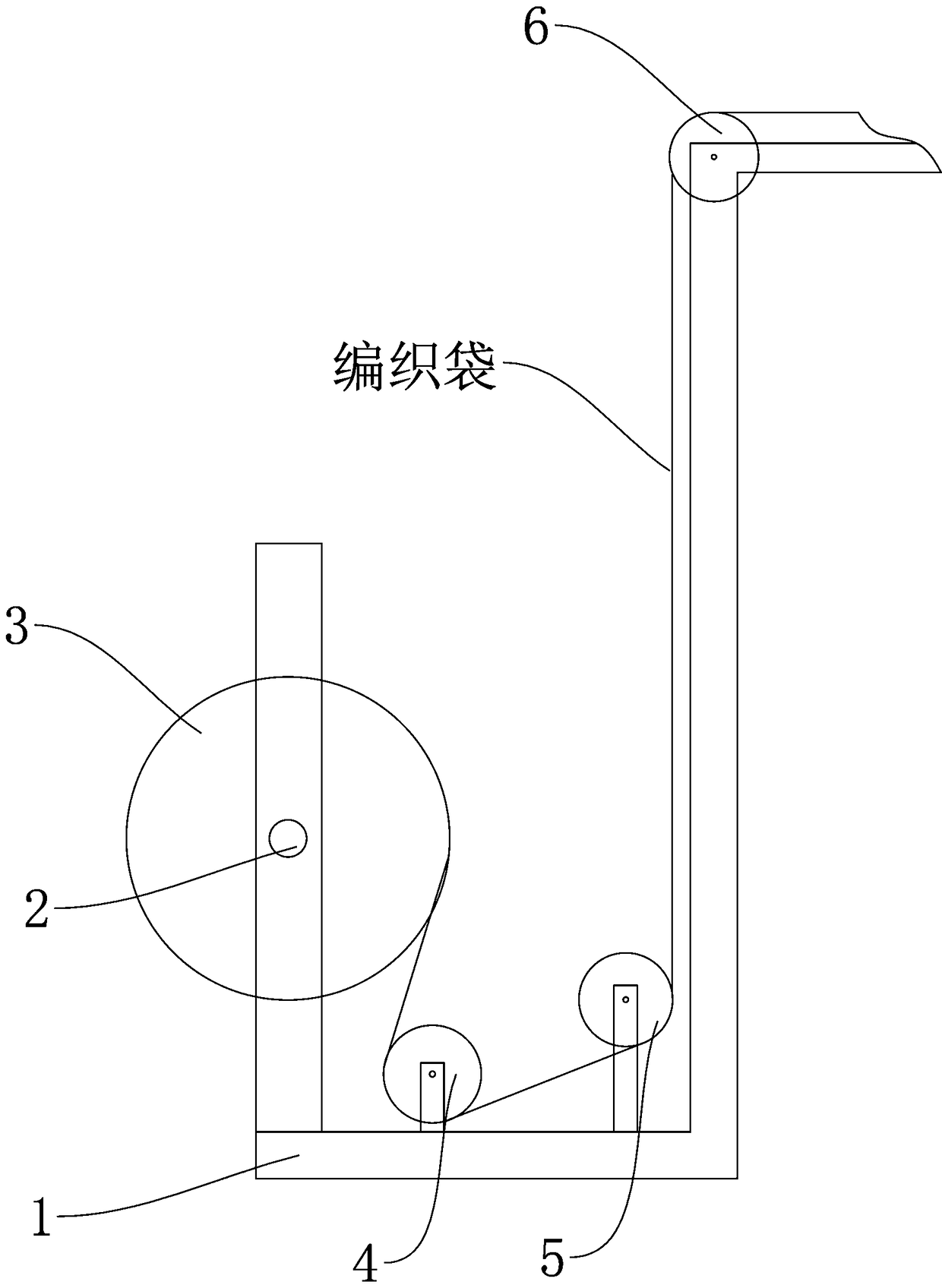 Woven bag rolling device