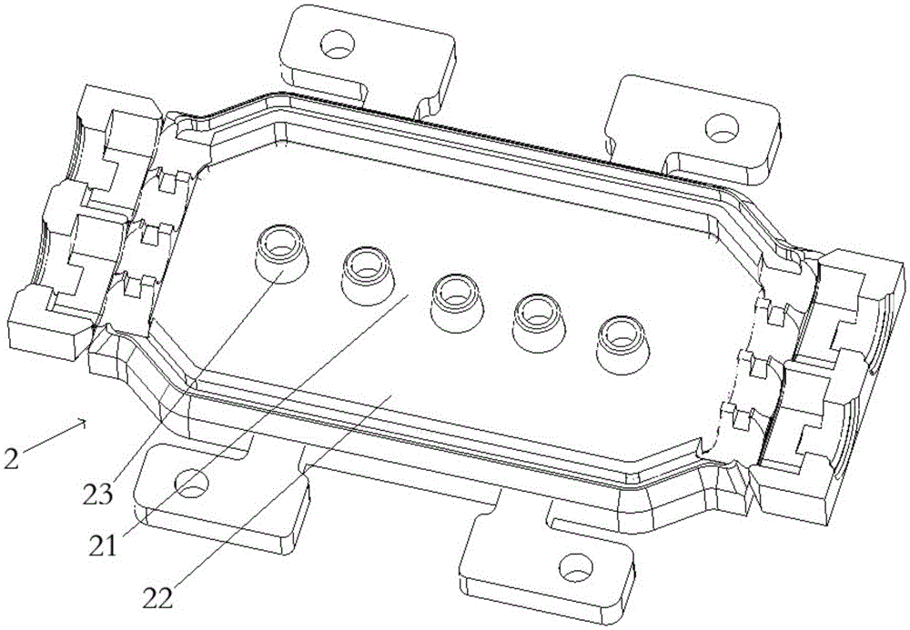 A battery casting and welding mold