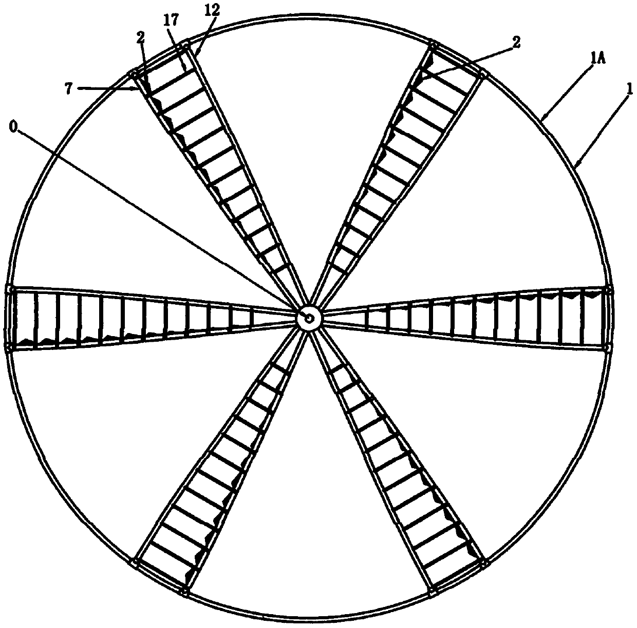 Axial flow force movable plate parallel propeller ferris wheel