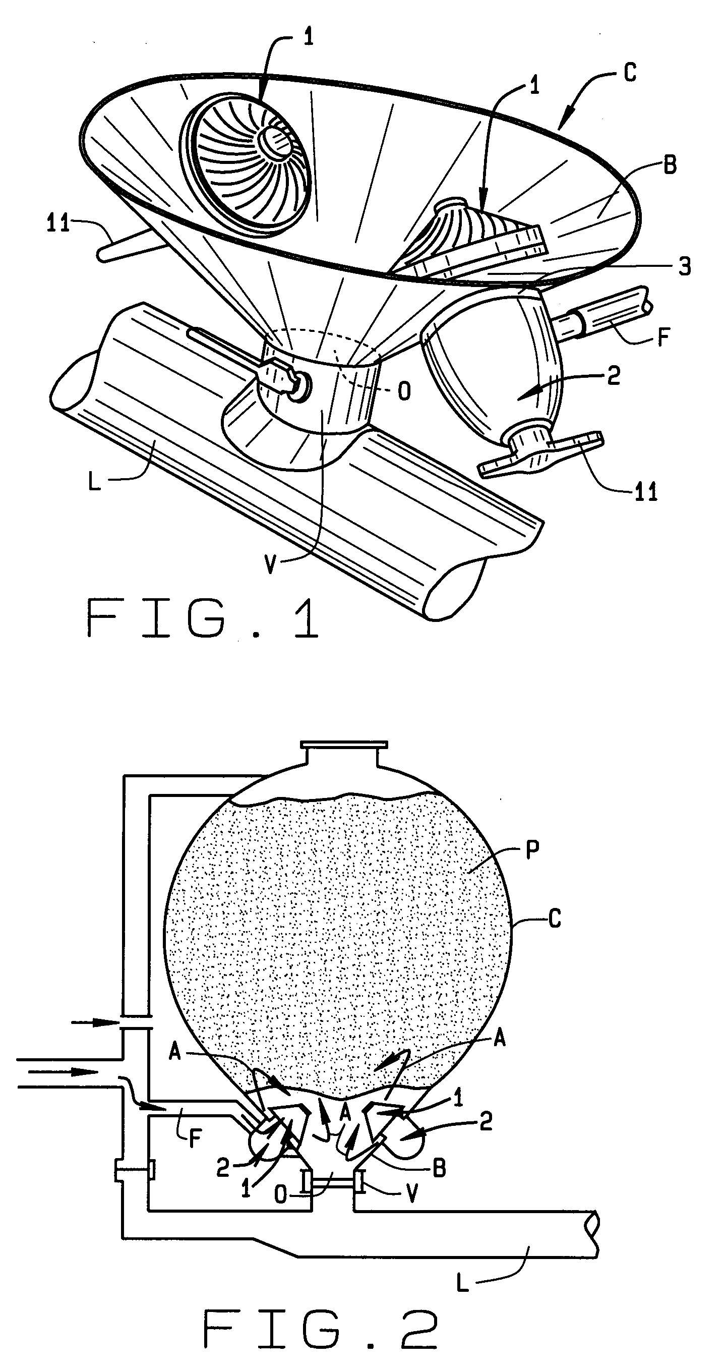 Aerator device inducing cyclonic flow