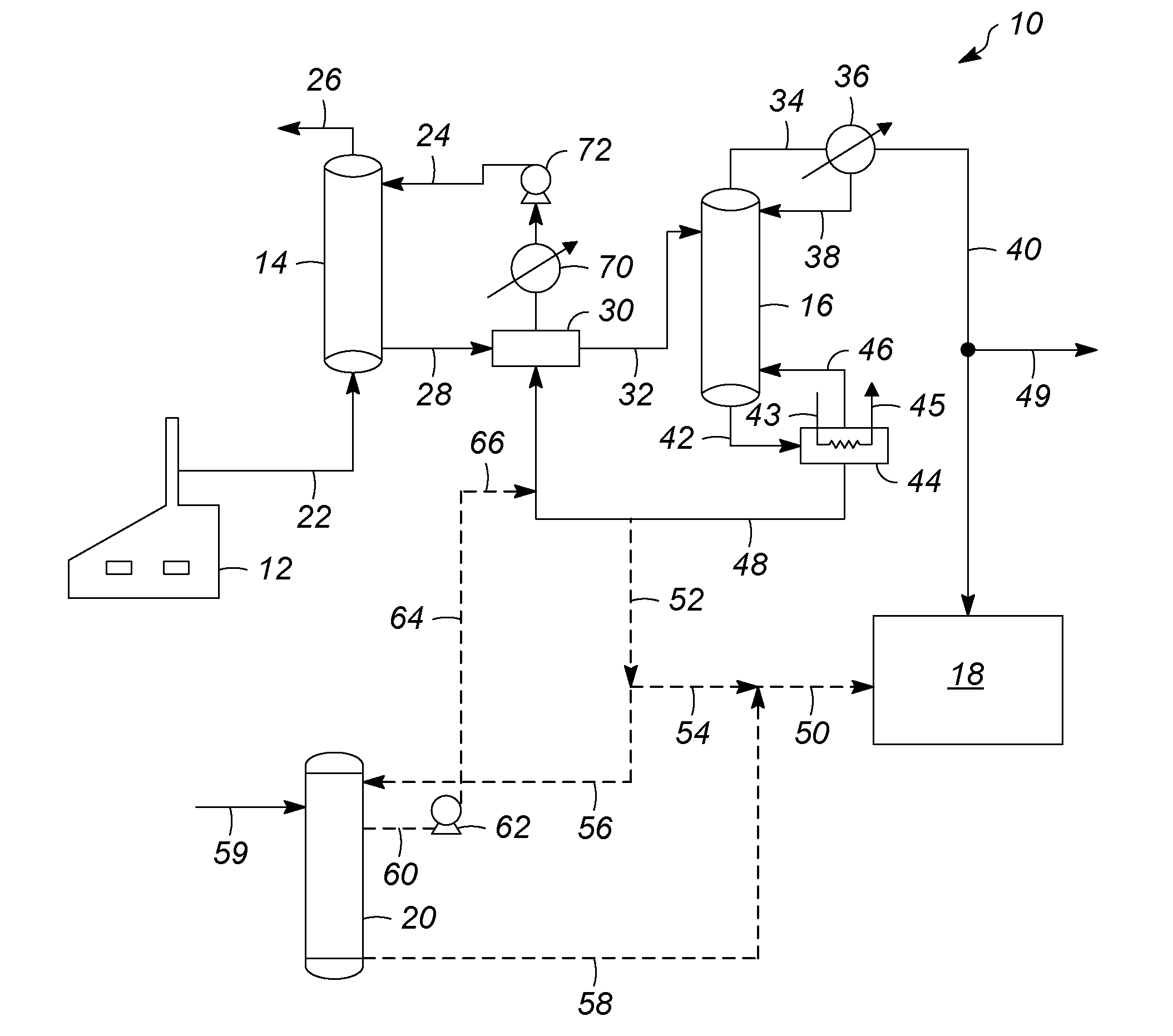 Processes and systems for discharging amine byproducts formed in an amine-based solvent