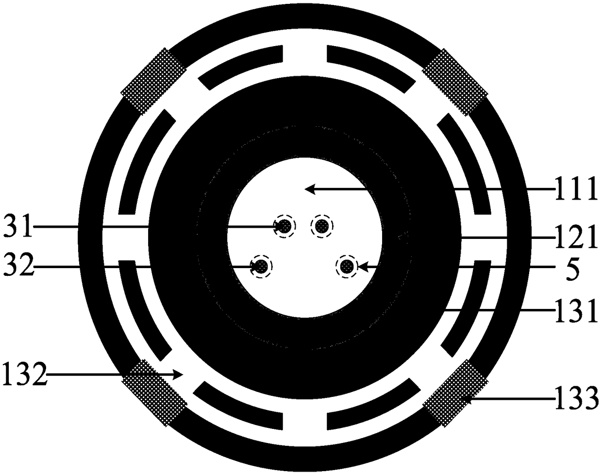 Double-frequency Beidou navigation antenna with wide-axis-ratio wave beam effect