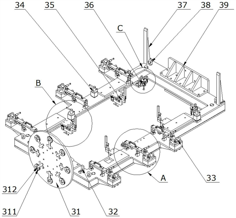 Clamp device and method for welding of front floor of special vehicle