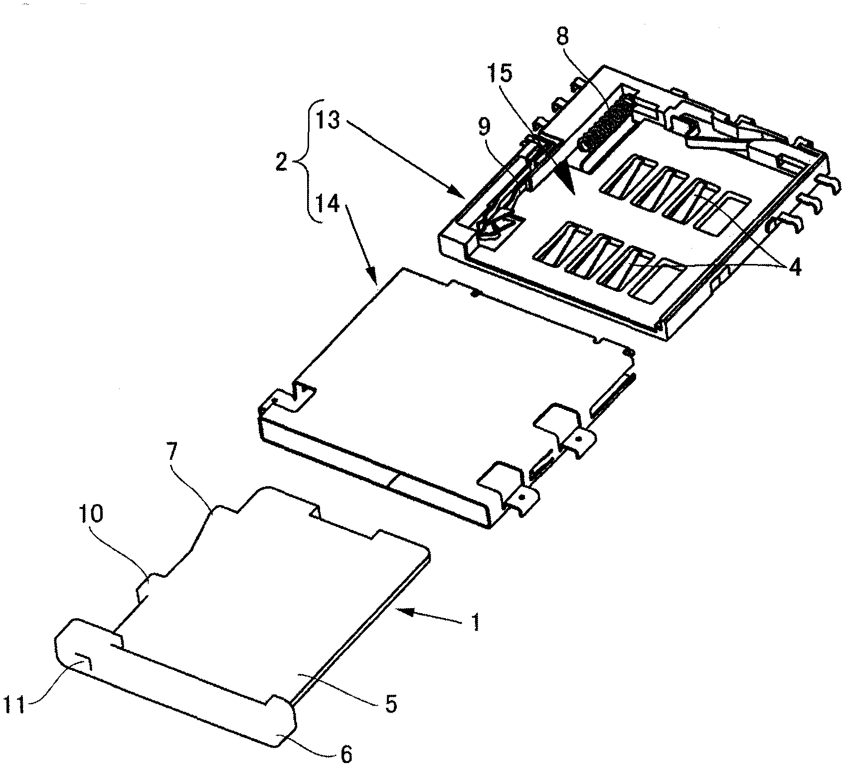 Card connector with removing function