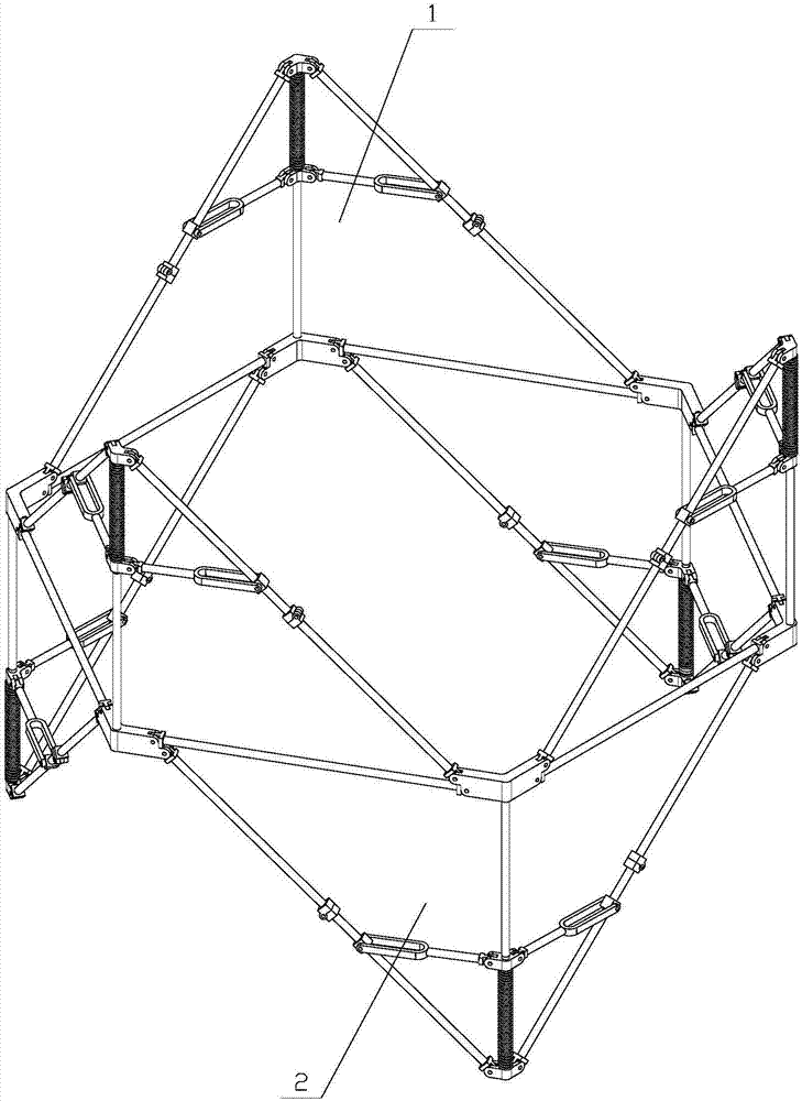 Spring-driven space deployable annular antenna device