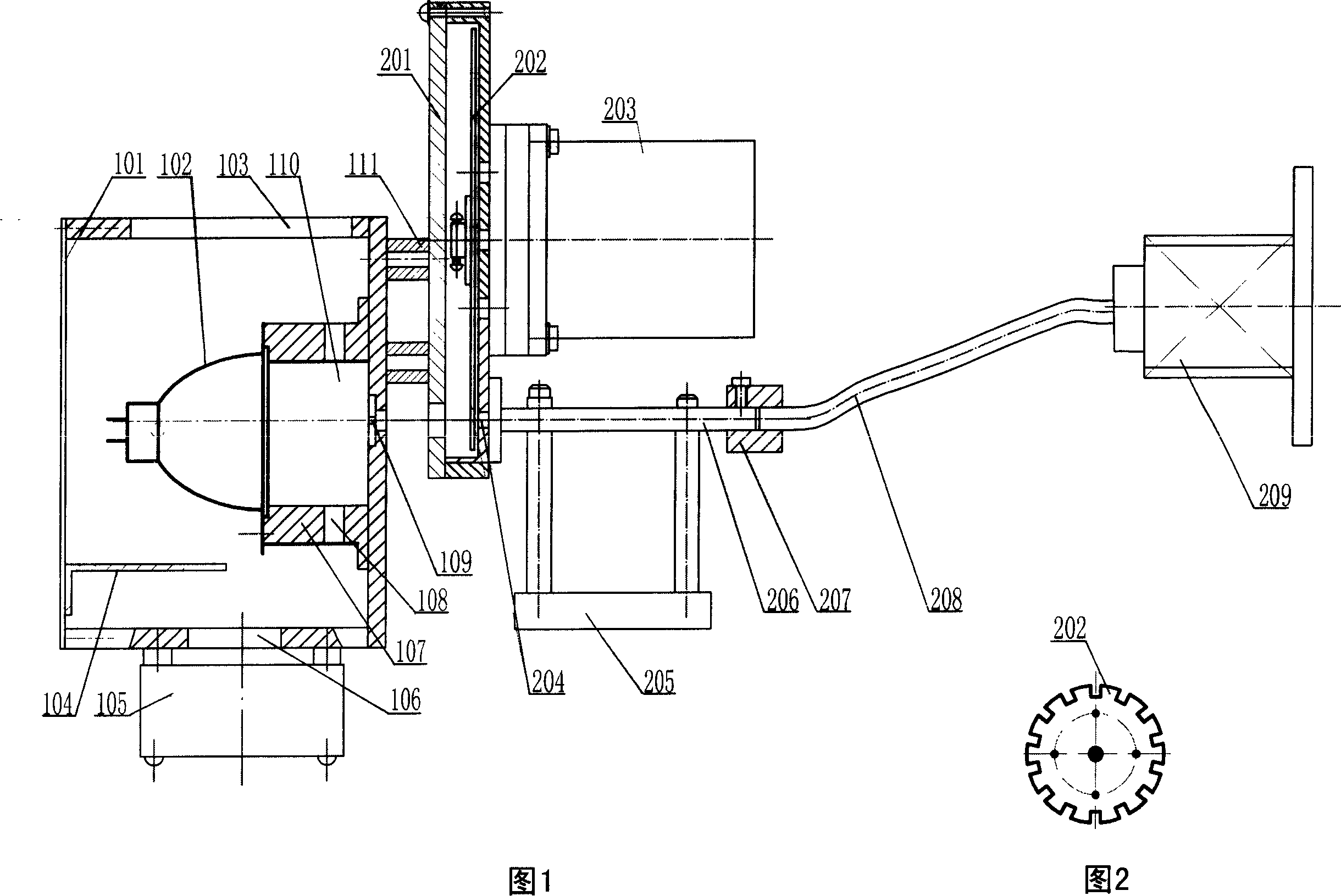 Light source even optical fibre low-waste conduction projector