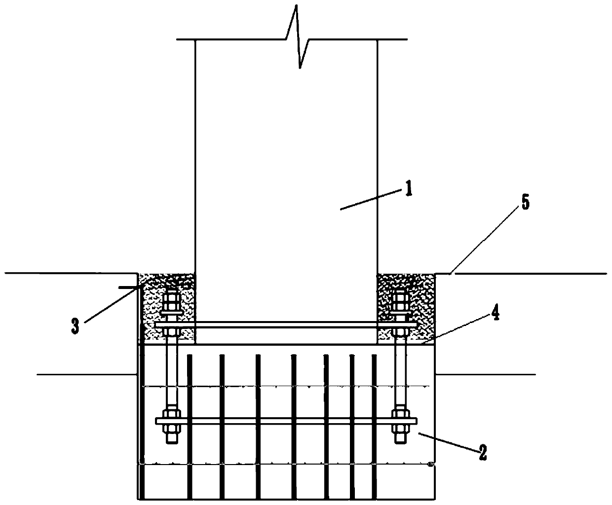 Energy consuming type bolt type connecting method used for concrete precast column and foundation connection