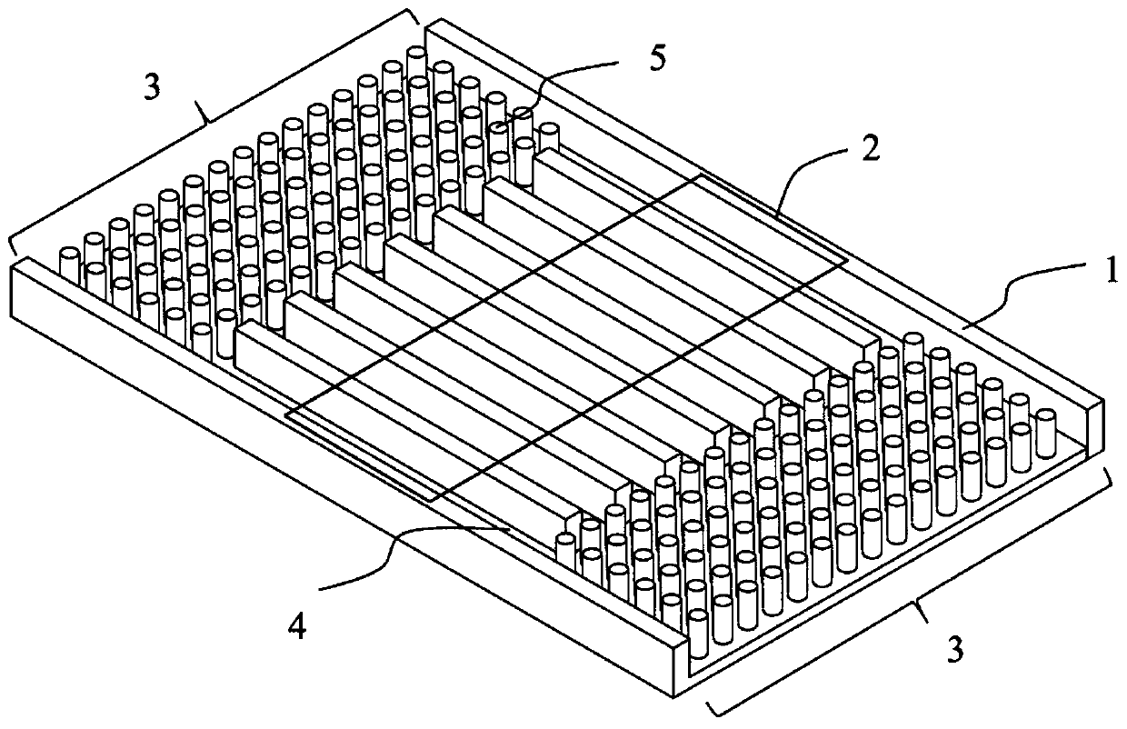 Array turbulent flow column jet cooling device