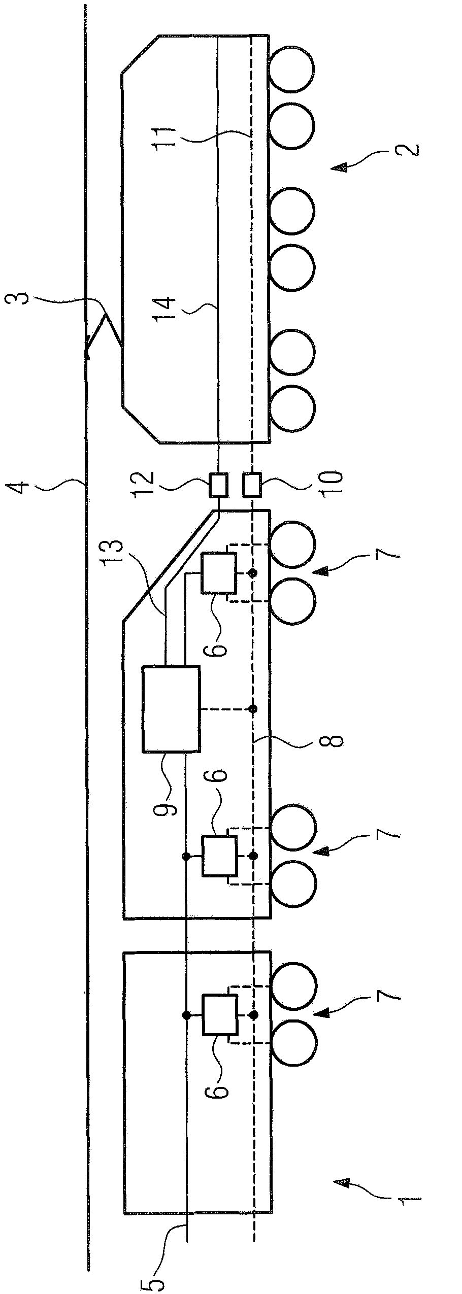 Electropneumatic towing module for rail vehicles