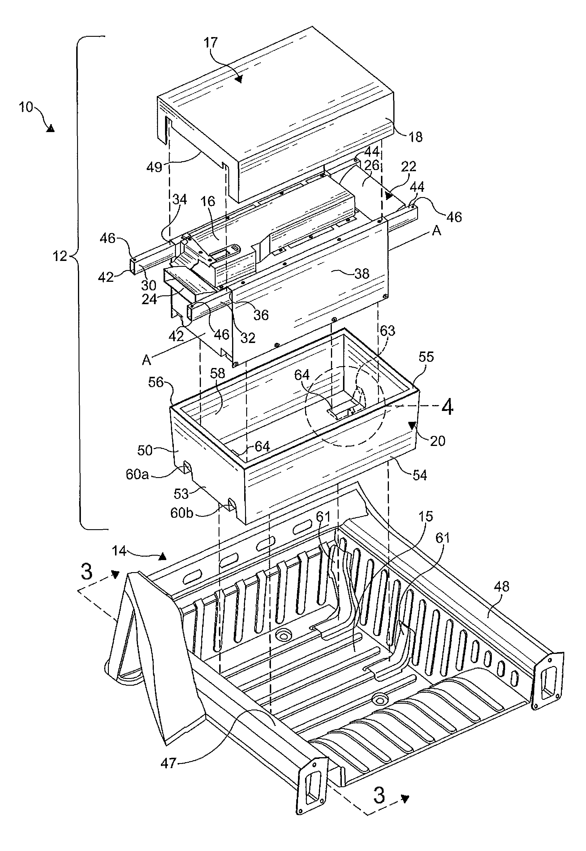 Mounting arrangement for a battery pack