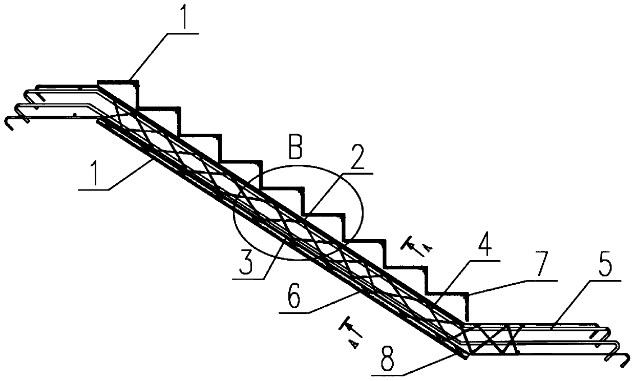 Assembly type prefabricated combined stair component