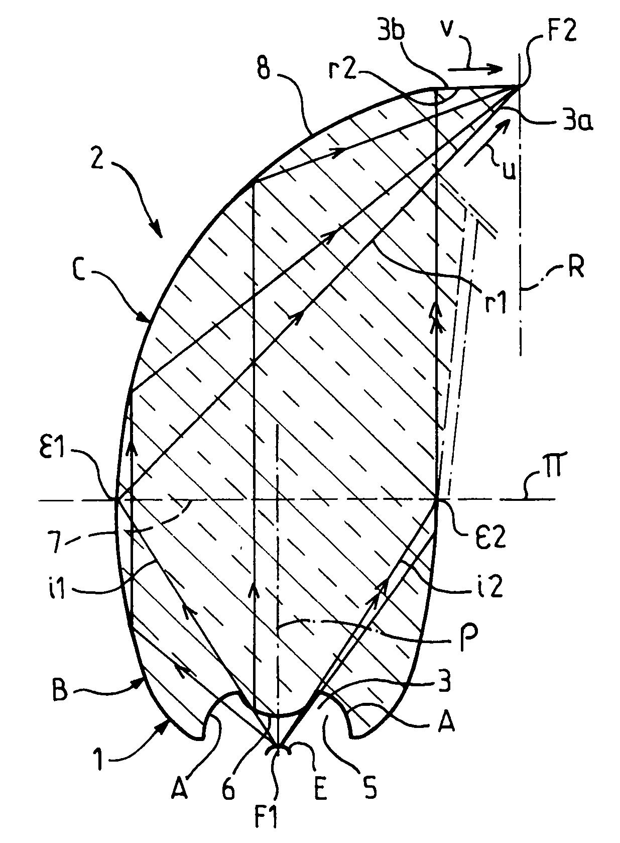 Lighting module giving a light beam with cut-off line for a motor vehicle headlight, and a headlight comprising such a module