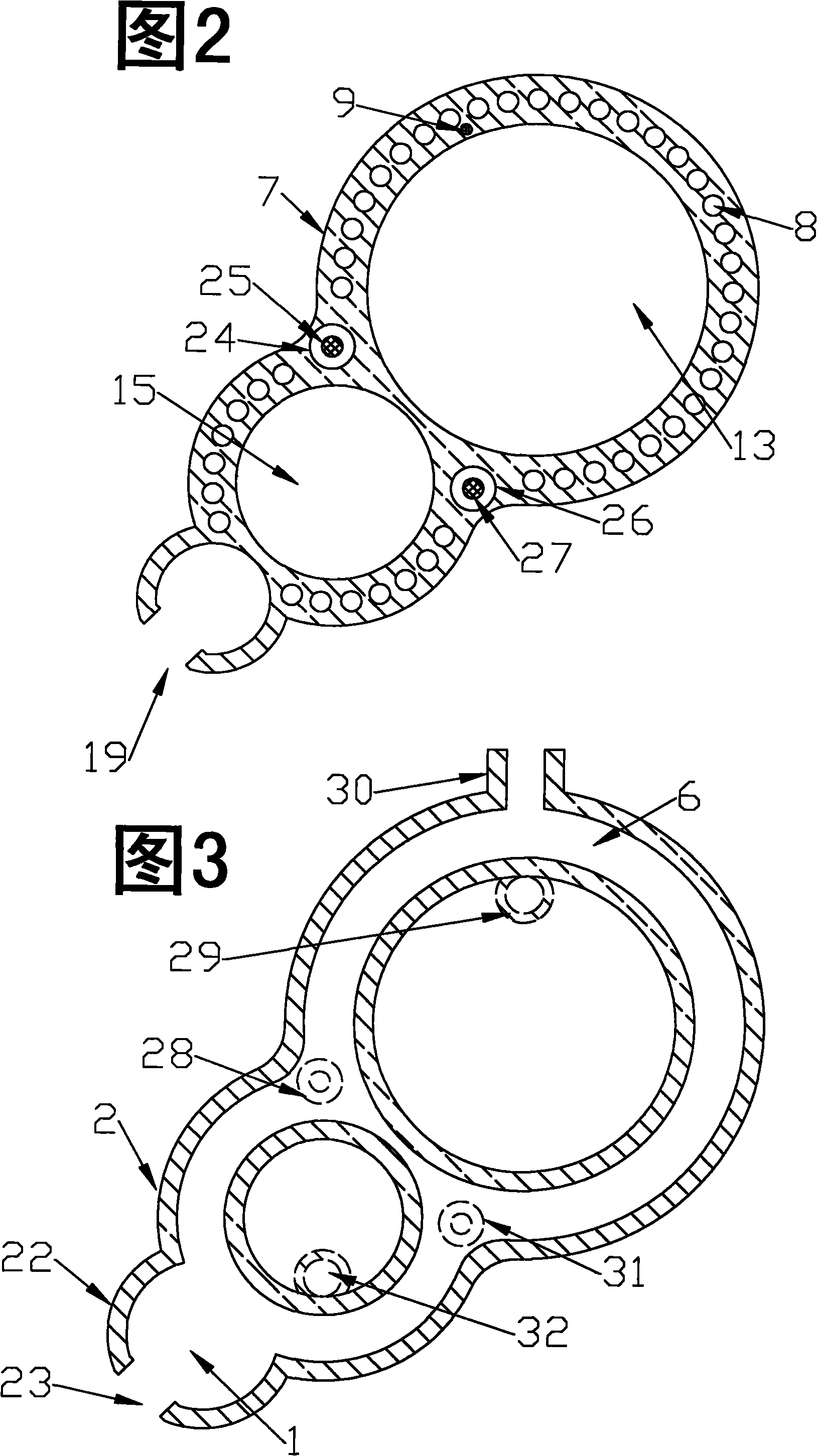 All-plastic pressure-bearing dual-cycle double-barrelled water tank liner