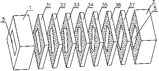 Self-positioning stepped twisted waveguide and vacuum brazing process thereof