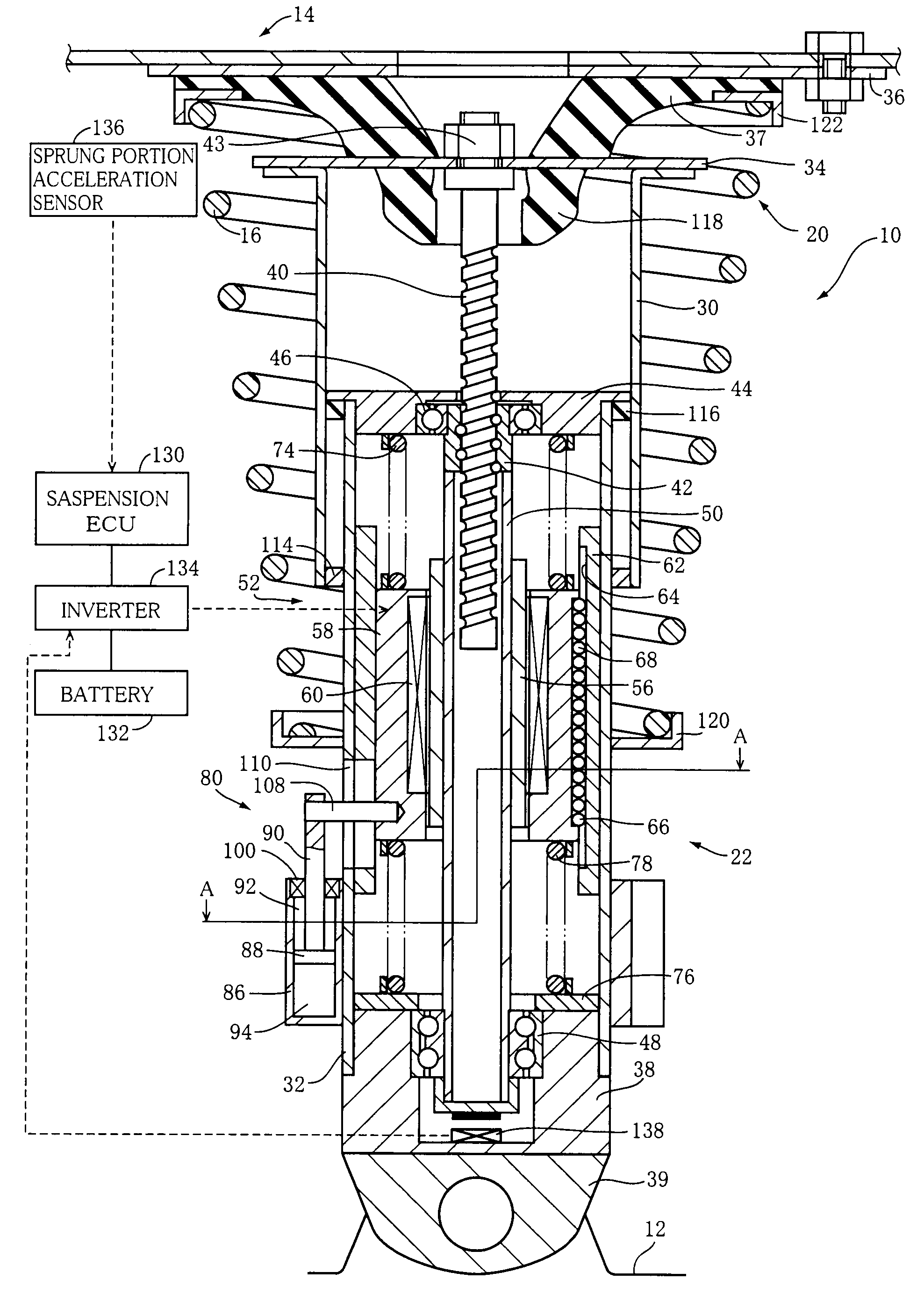 Electromagnetic shock absorber for vehicle