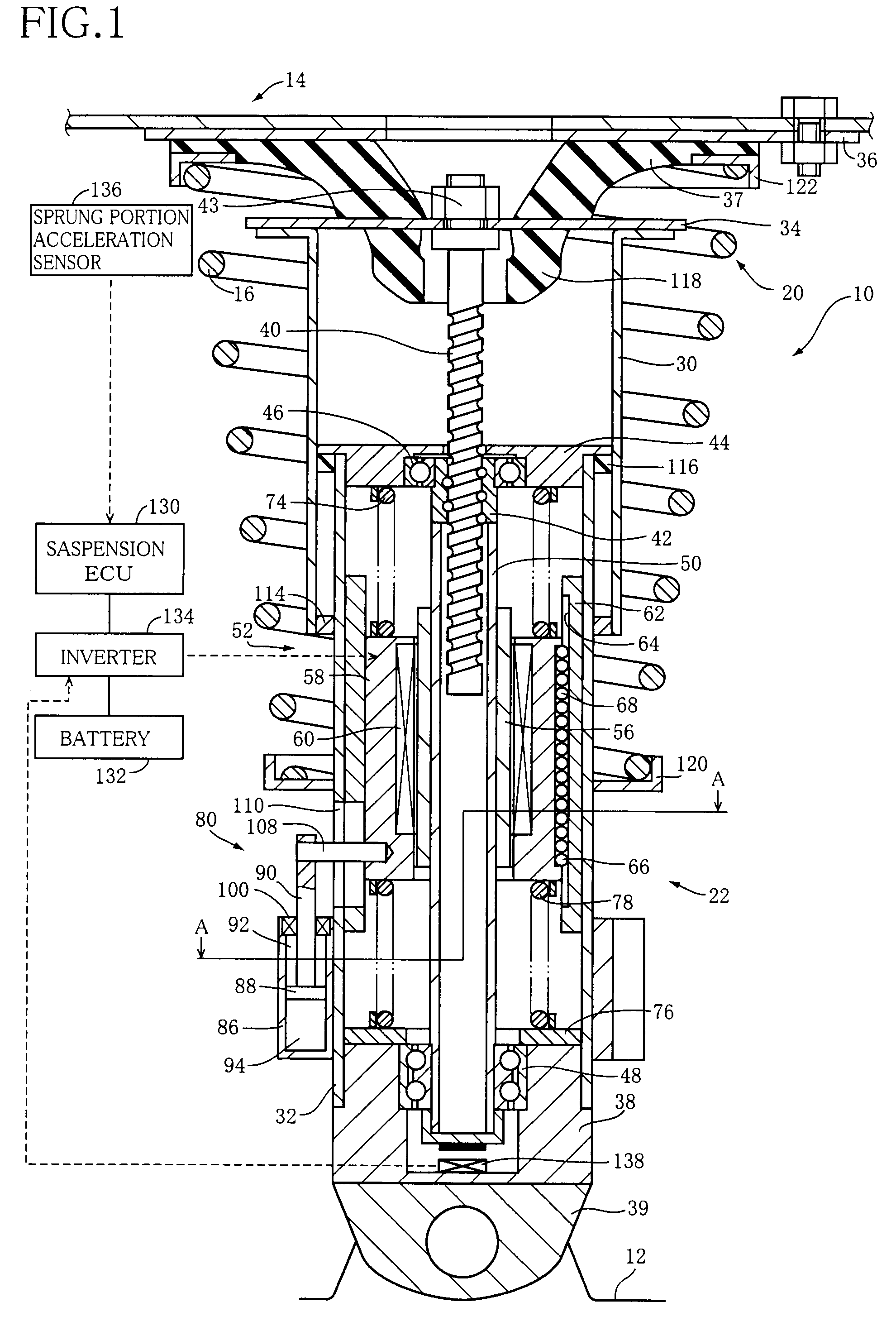 Electromagnetic shock absorber for vehicle