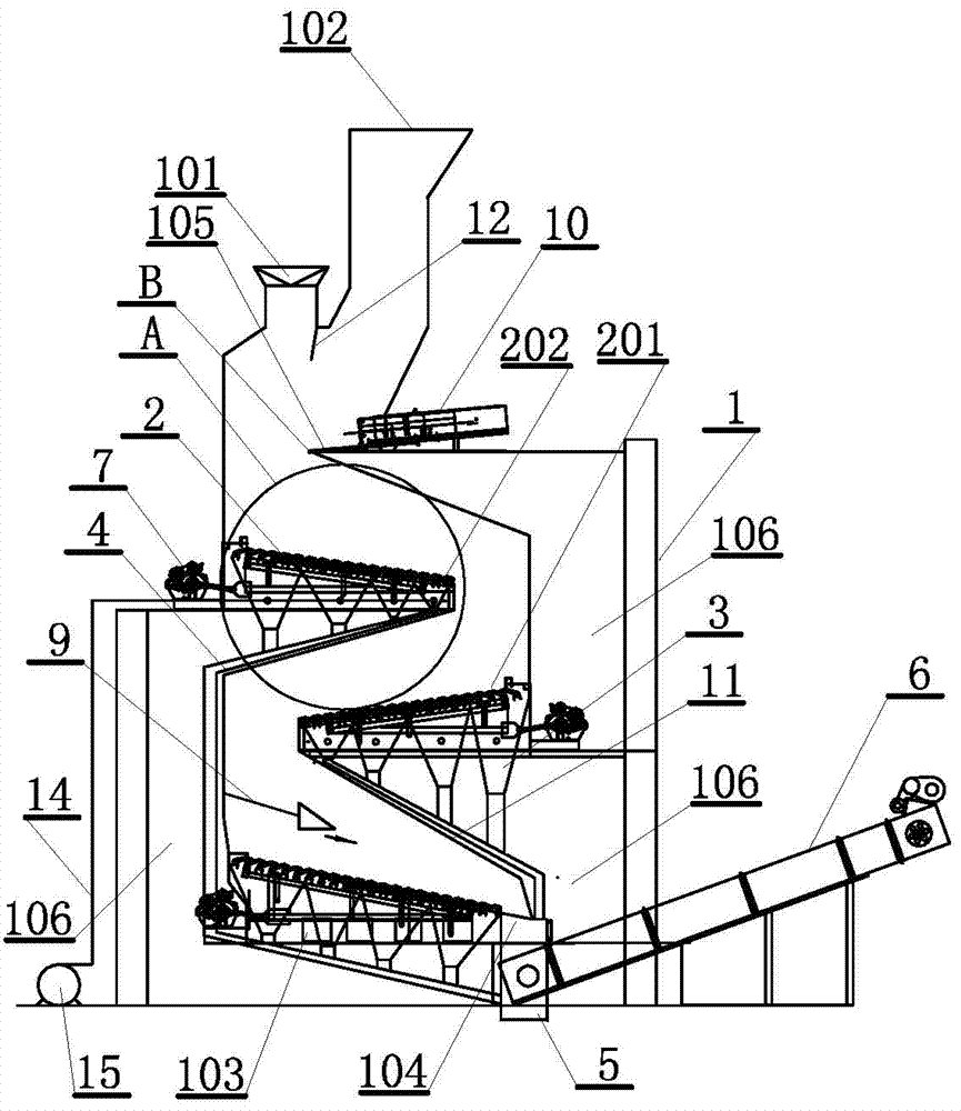 Multi-layer reciprocating type gasified combustion furnace