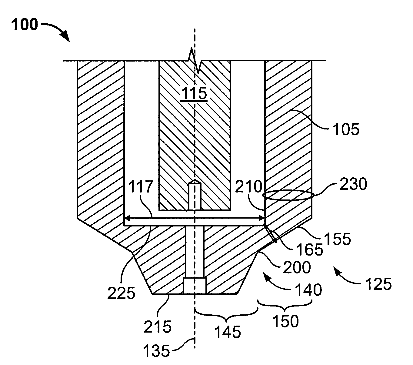 Nozzle Head with Increased Shoulder Thickness