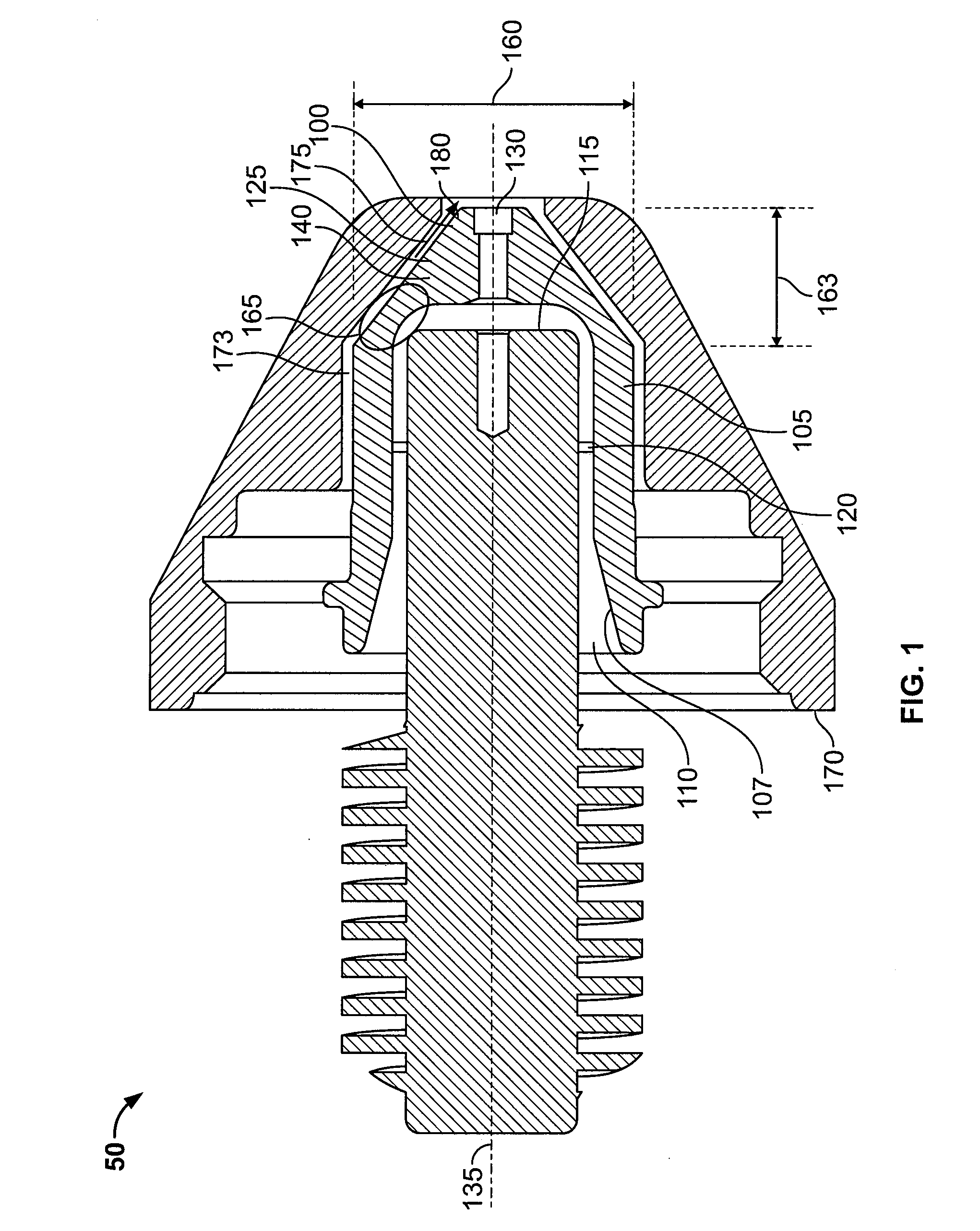 Nozzle Head with Increased Shoulder Thickness