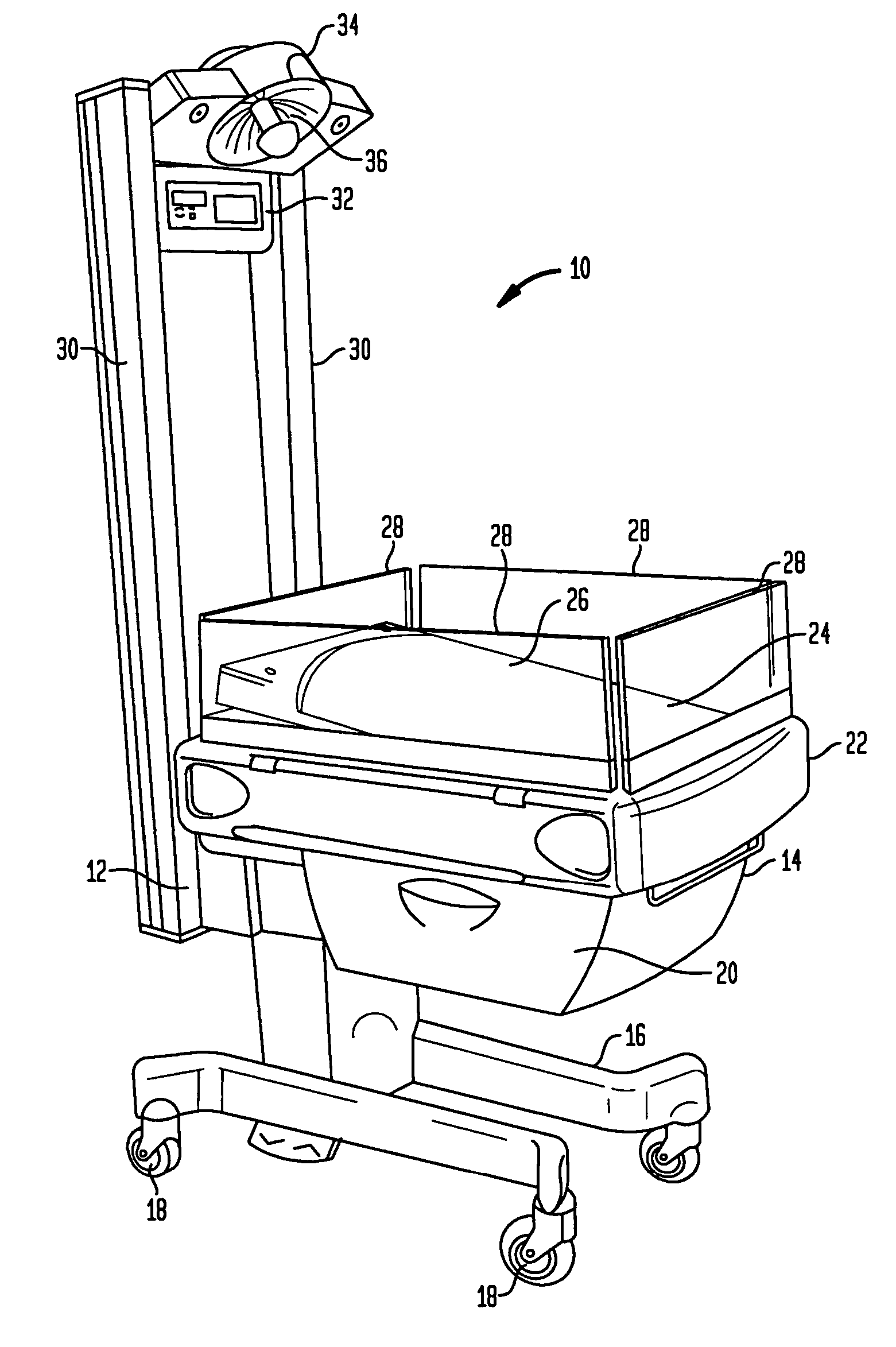 Direct heater control for infant care apparatus