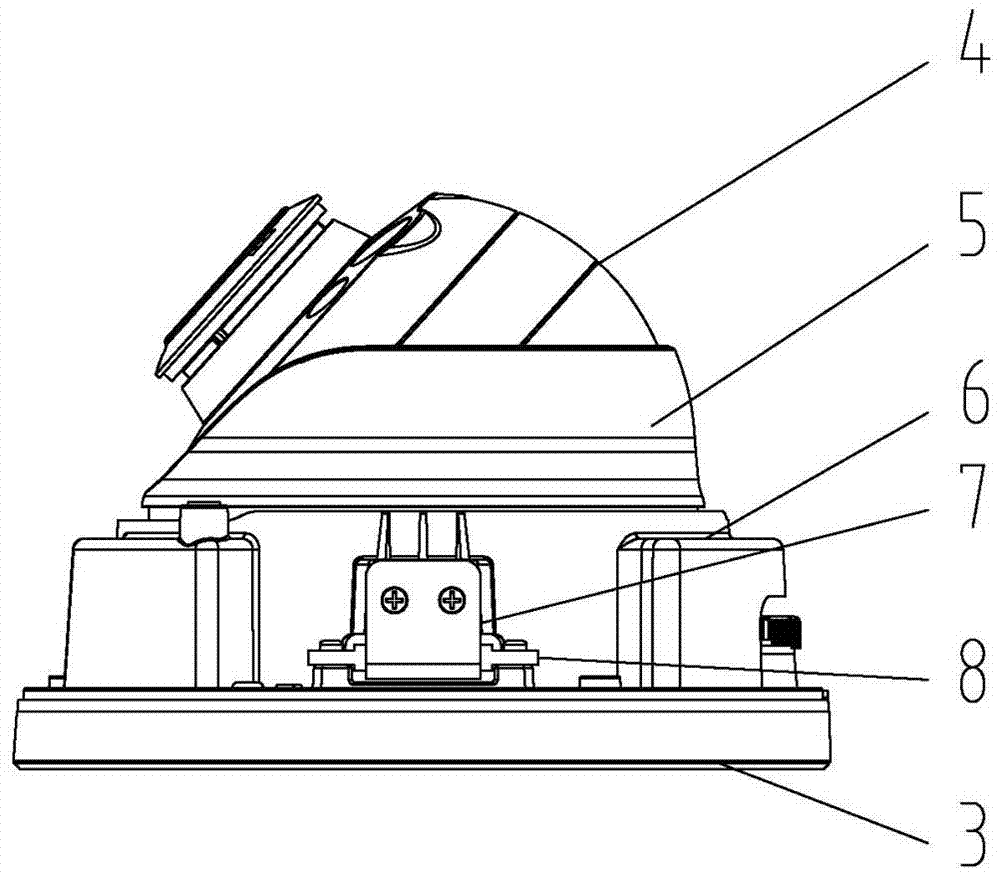 Hemisphere monitoring equipment shaft structure